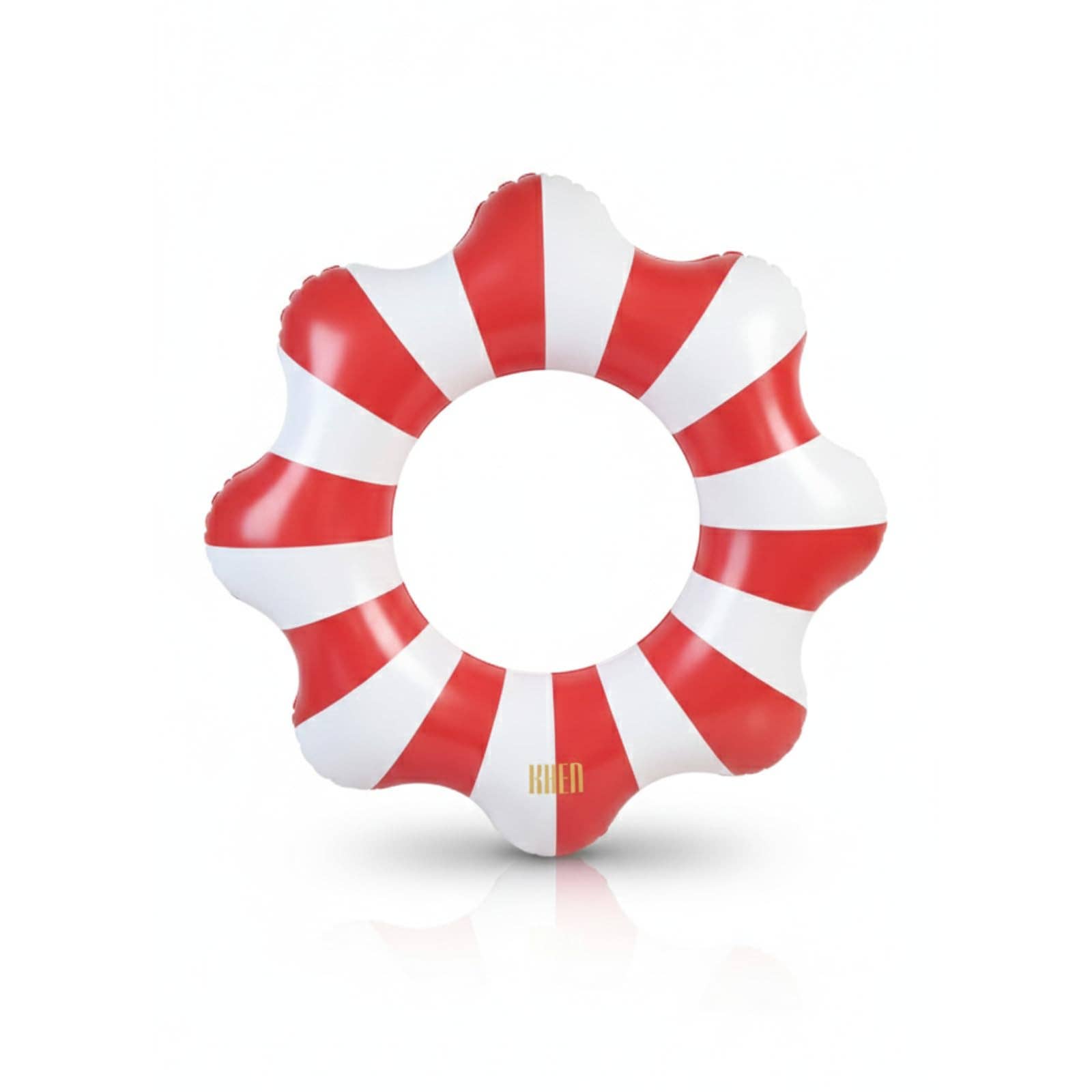 Amalfi Scalloped Float Ring for Pool & Beach | Red and White