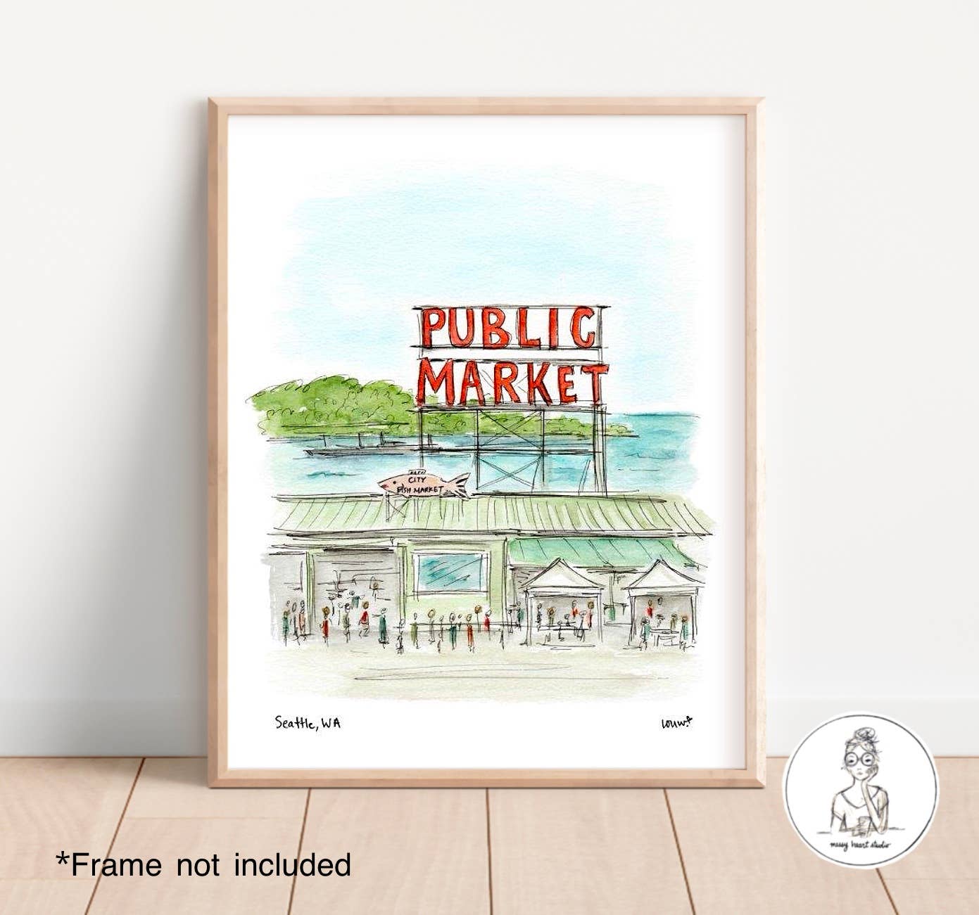Messy Heart Studio- RFH Custom Local Landmark Watercolor Prints, Personalized Art