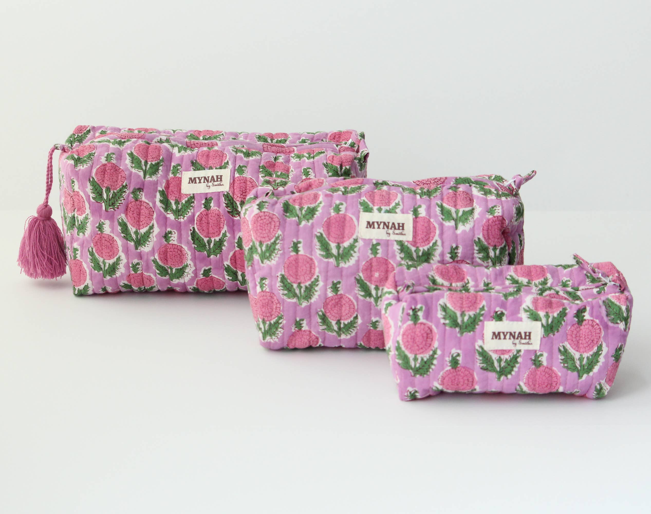 Berry smoothie floral travel/make up/organizer/ bag-Set of 3