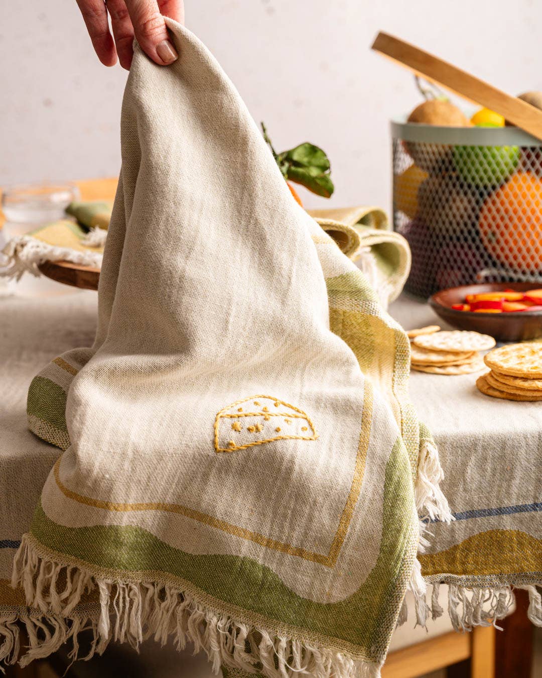 Cheese - Hand Stitched Kitchen Towel