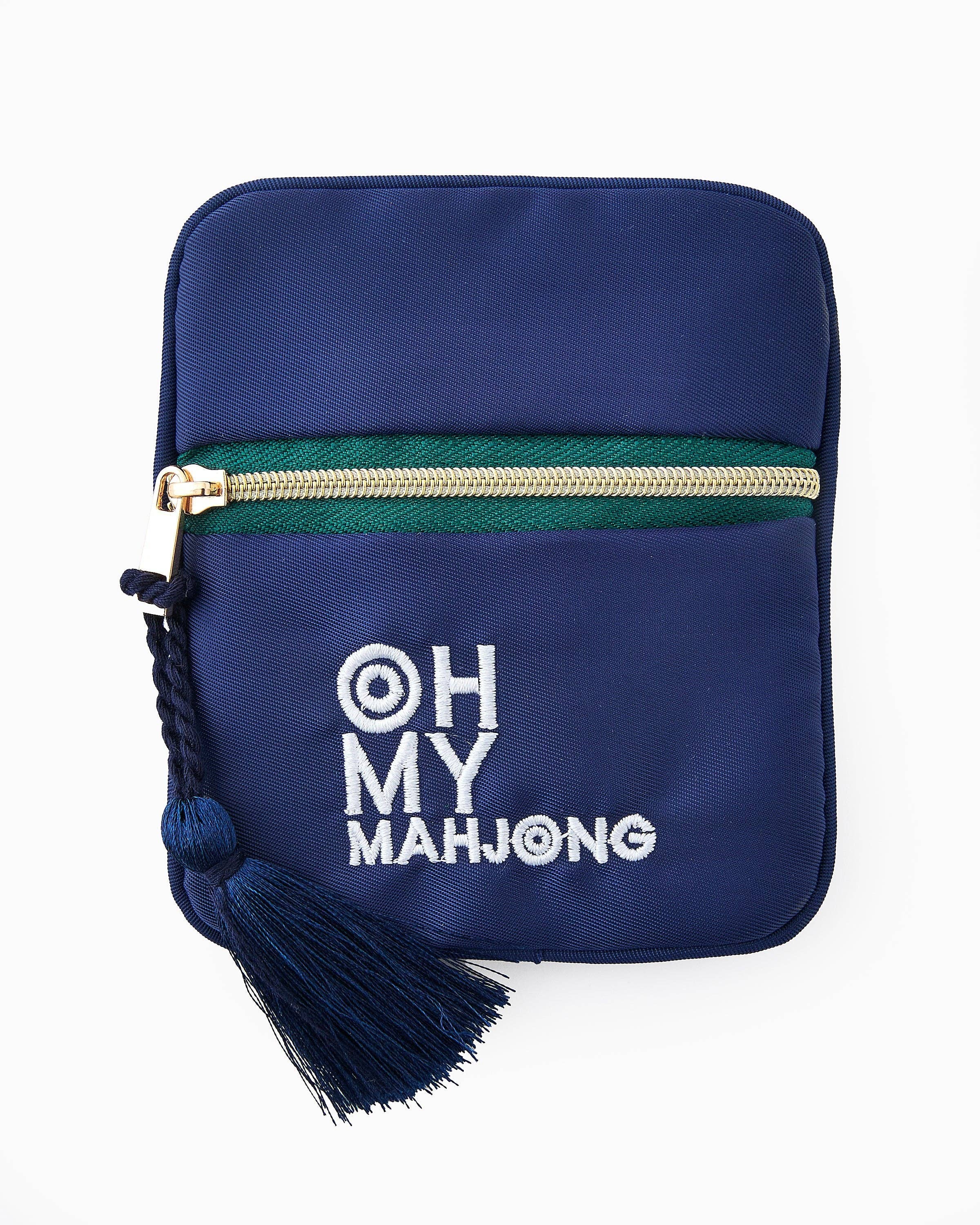 Mahjong Blue Coin & Dice Bag