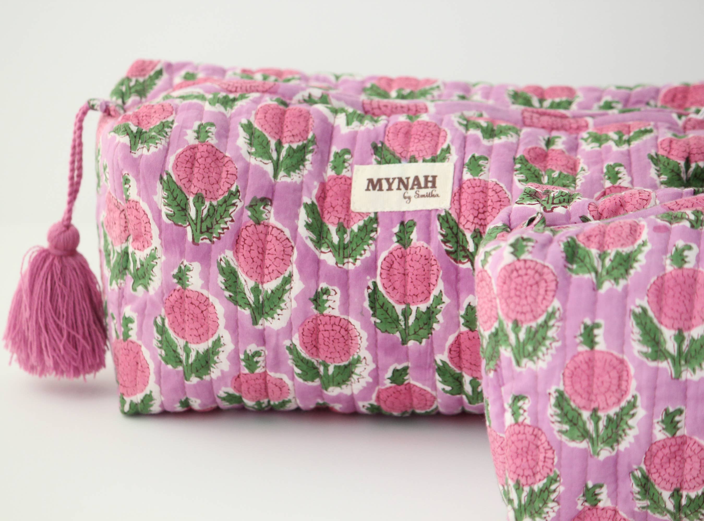Berry smoothie floral travel/make up/organizer/ bag-Set of 3