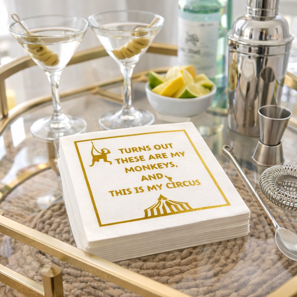 Linen-Feel Cocktail Napkins, My Circus