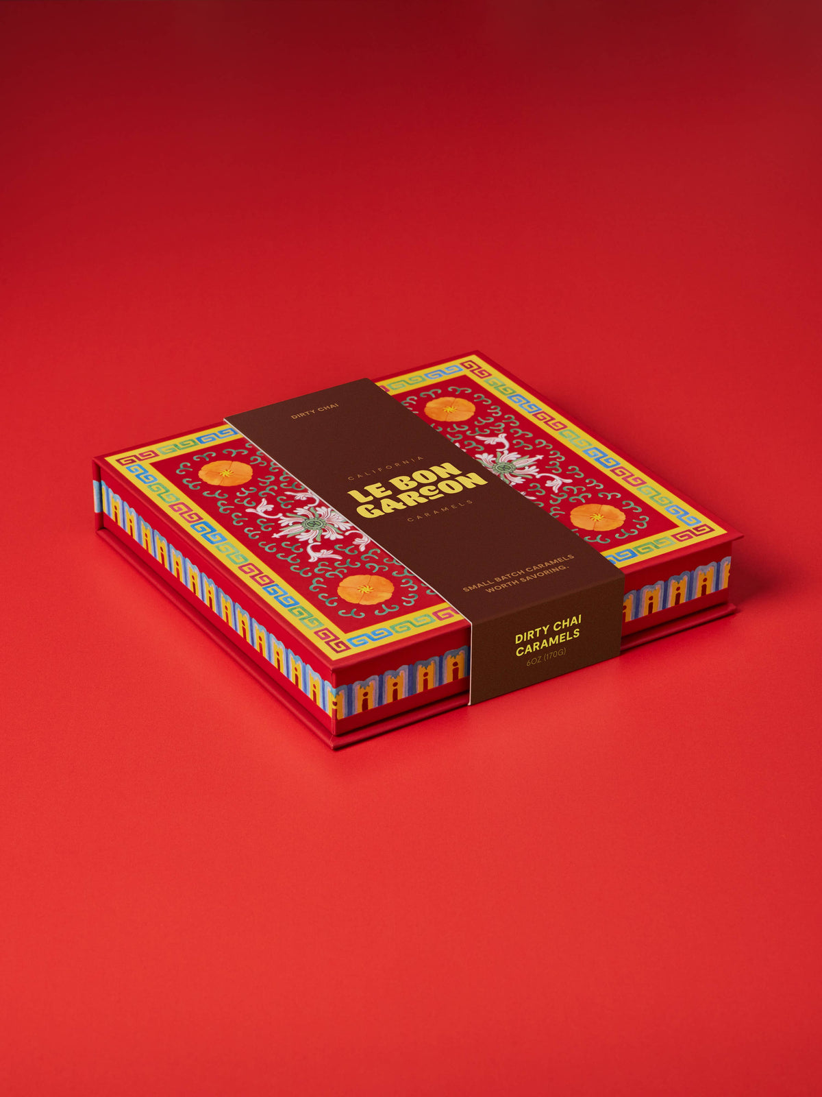 Dirty Chai Caramels, Red Gift Box 6oz (Tea, Coffee, Spices)