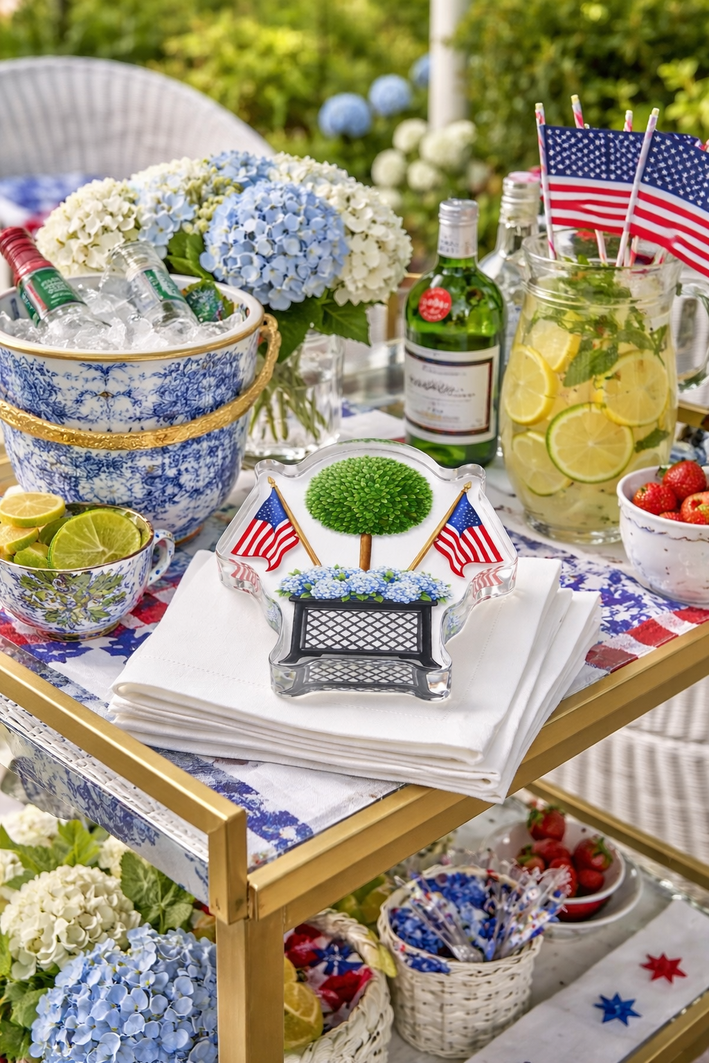 Acrylic Napkin Weight, Americana