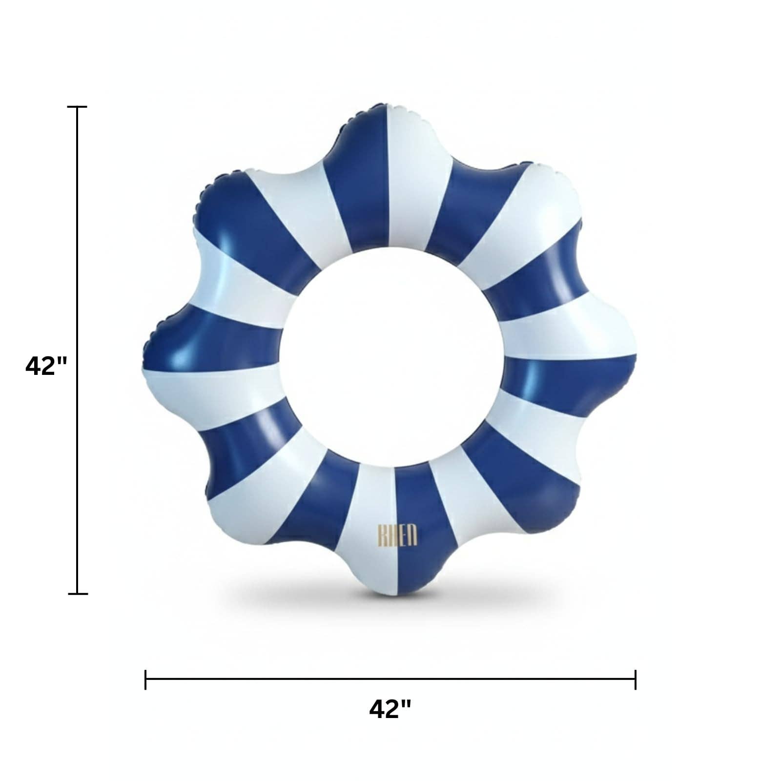 Amalfi Scalloped Float Ring for Pool & Beach | Blue & White