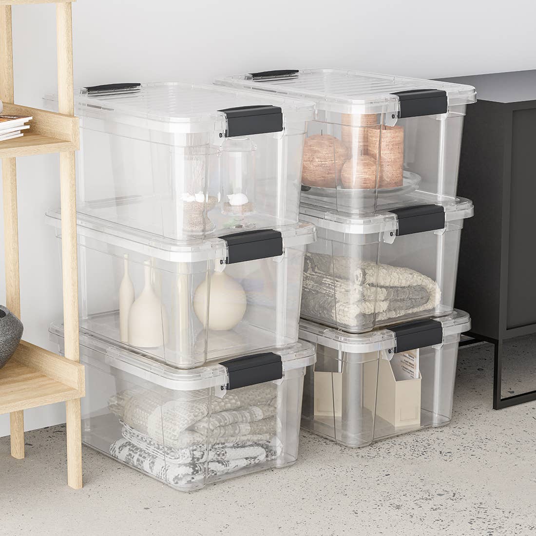 Superio Clear Closet Storage Organizing Container, 46 Liter