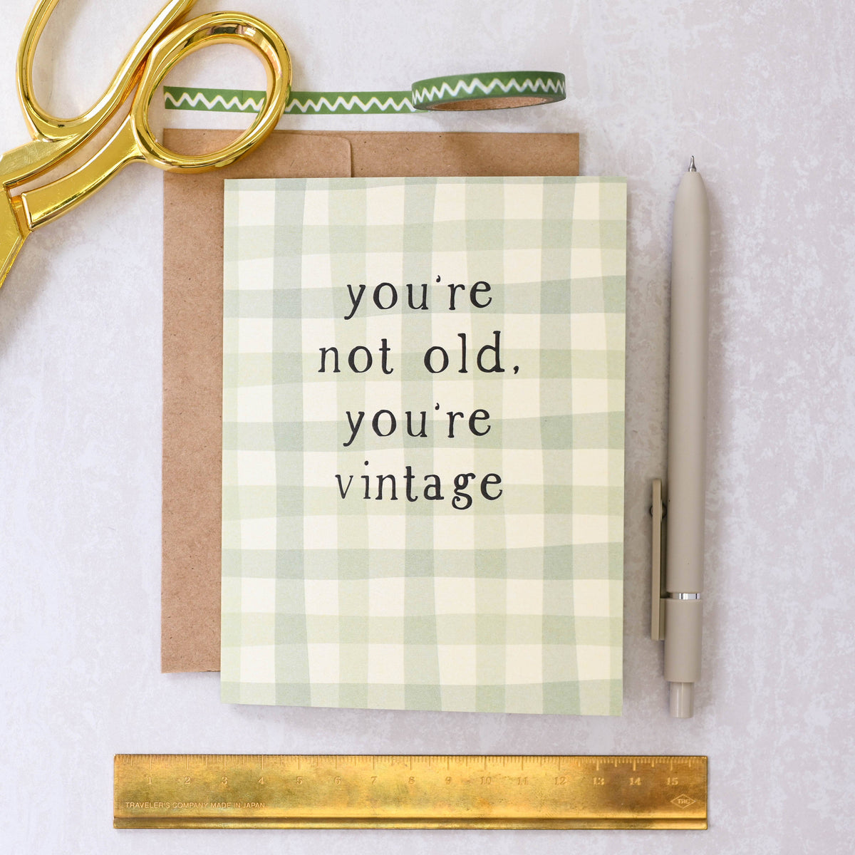 You're Not Old, You're Vintage - Plaid Birthday Card
