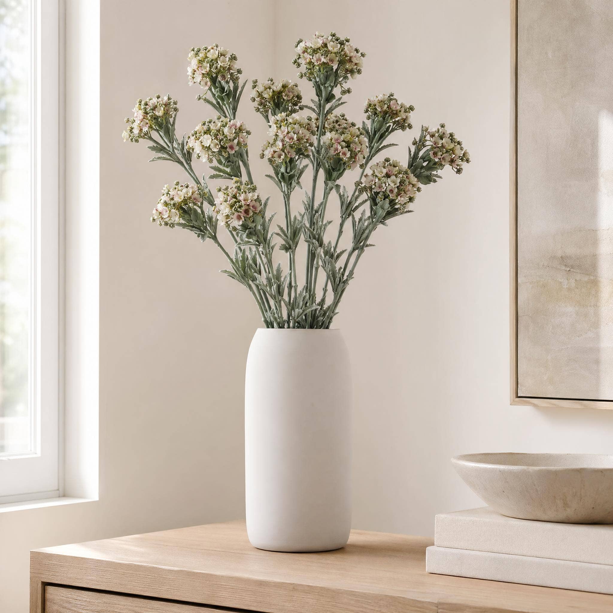 32" Sweet Allyssum White Faux Flower