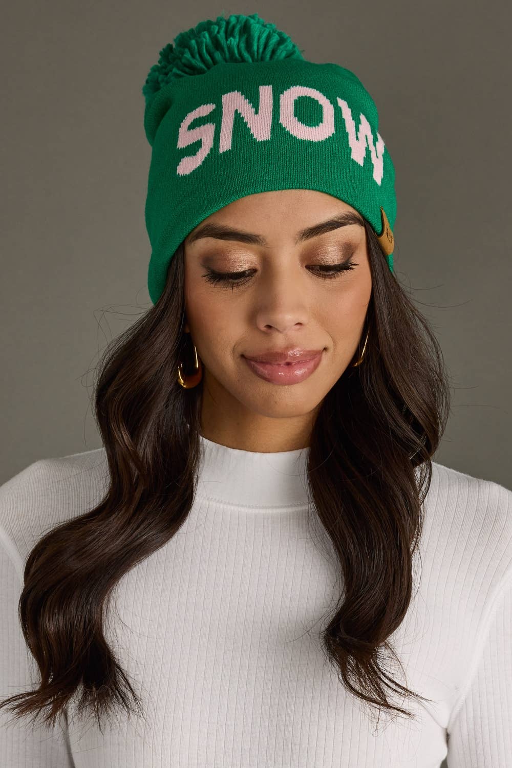 Green Snow Pom Hat
