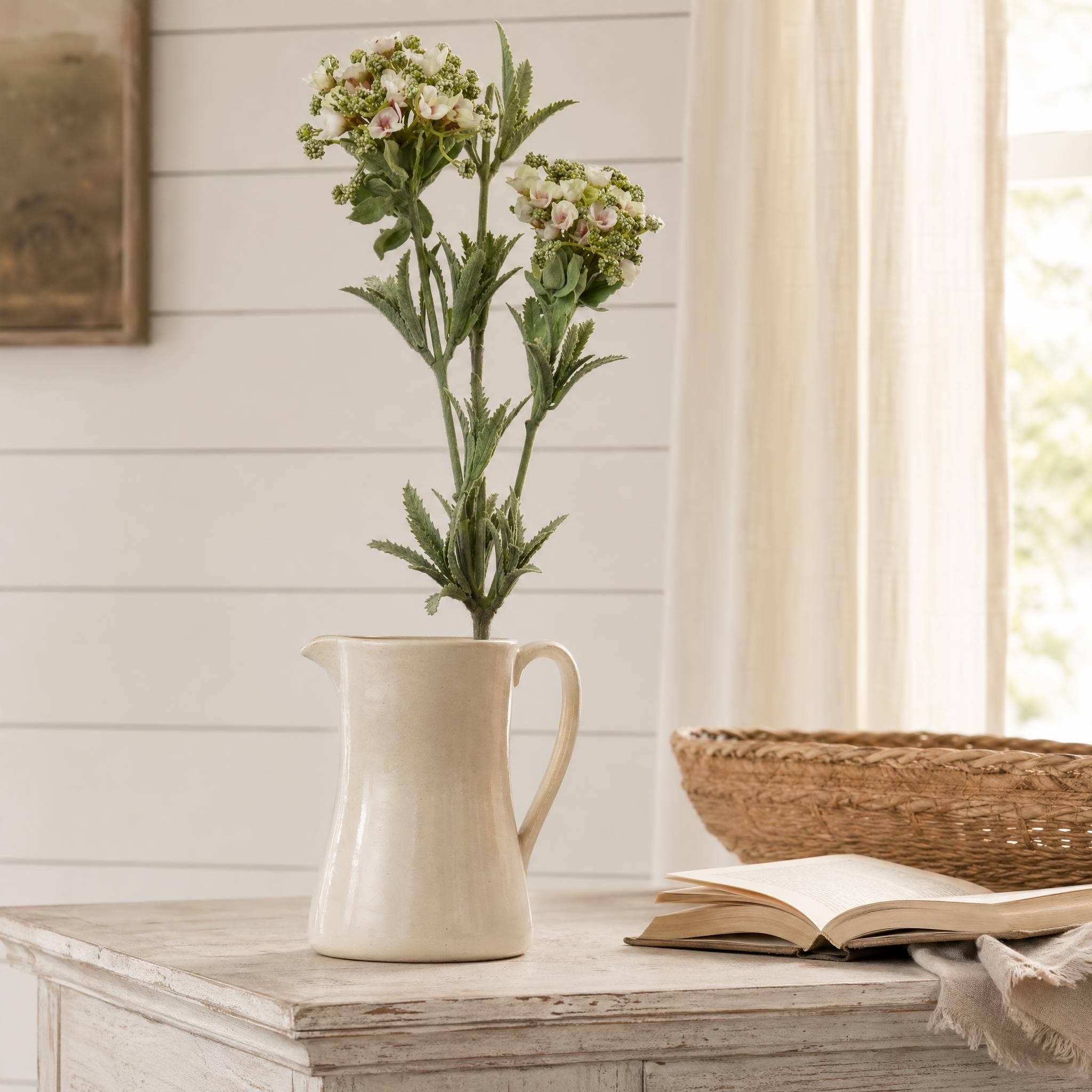 32" Sweet Allyssum White Faux Flower
