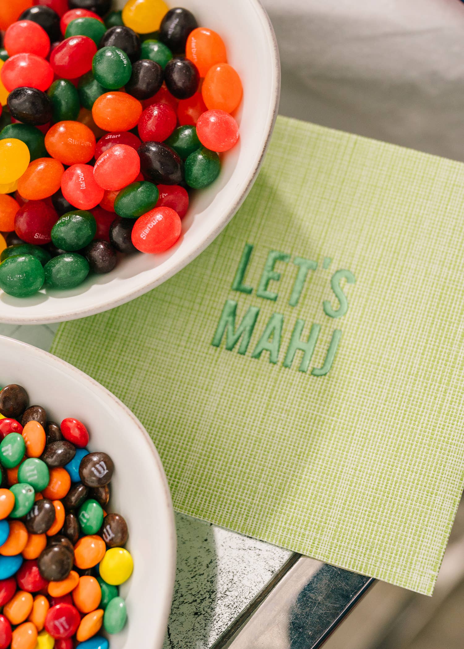Let’s Mahj Disposable Cocktail Napkins –Mahjong Party & Game