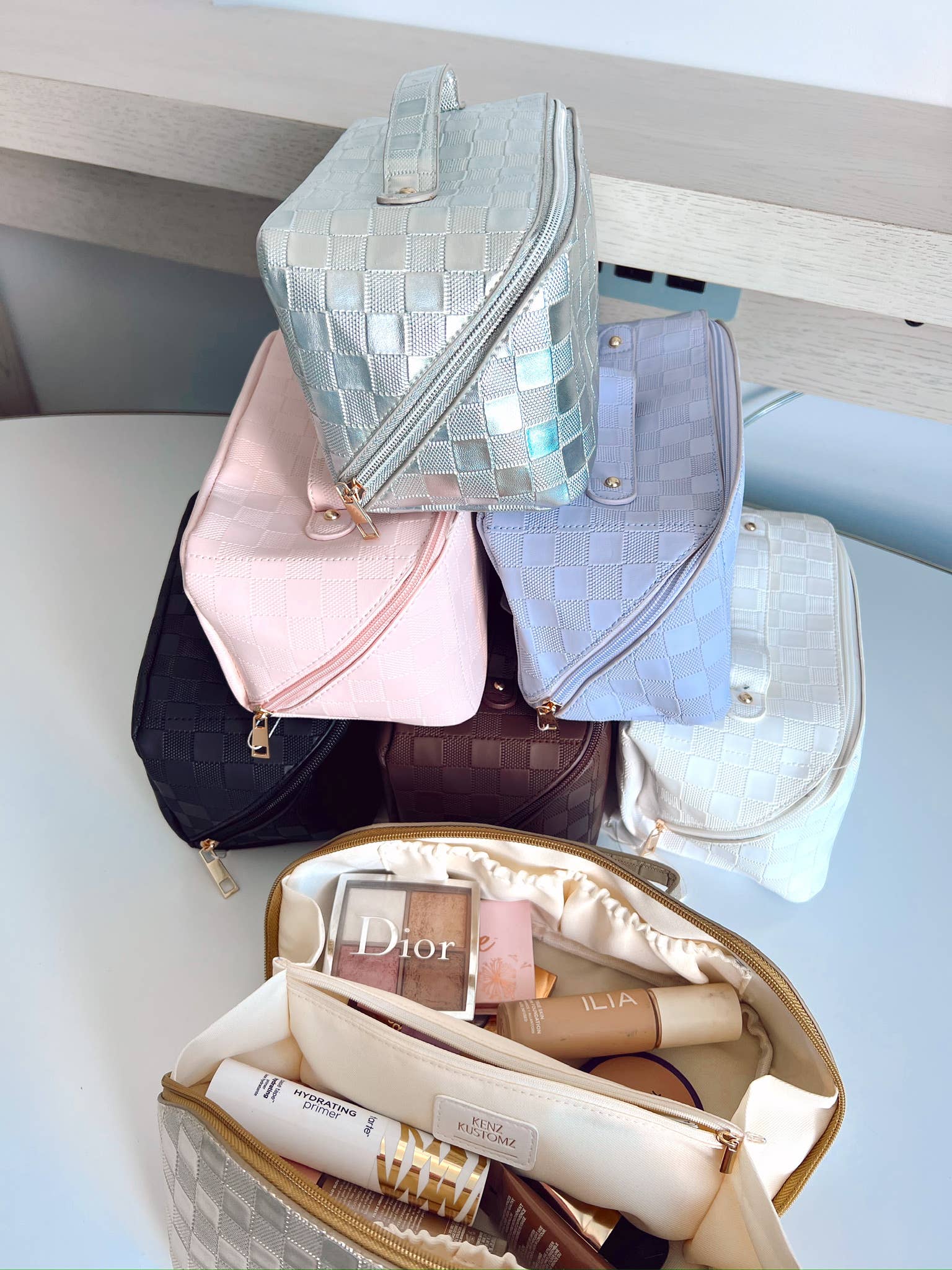 Rosemary Leather Makeup Bag