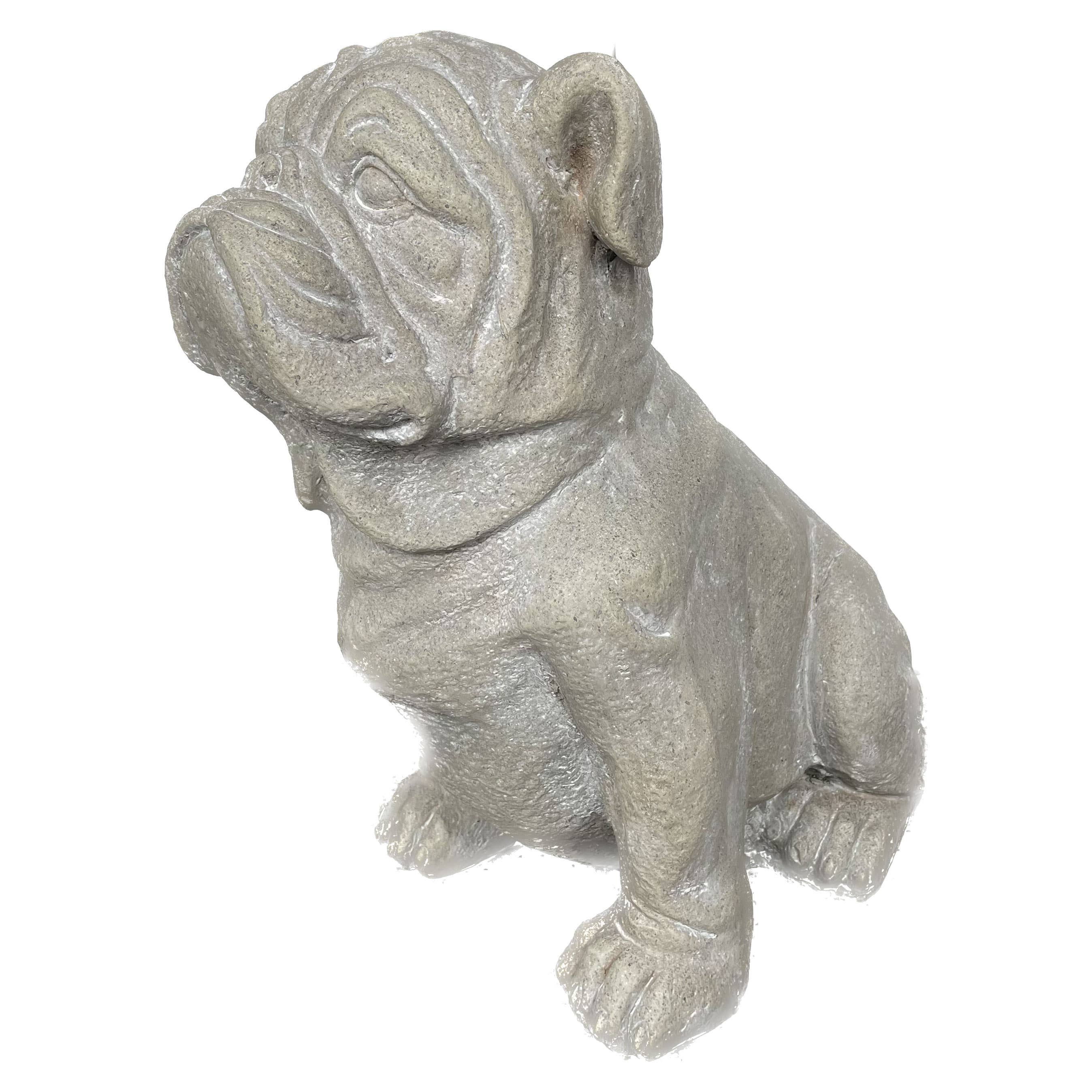 Sitting Bulldog Garden
 Resin Statue 16"