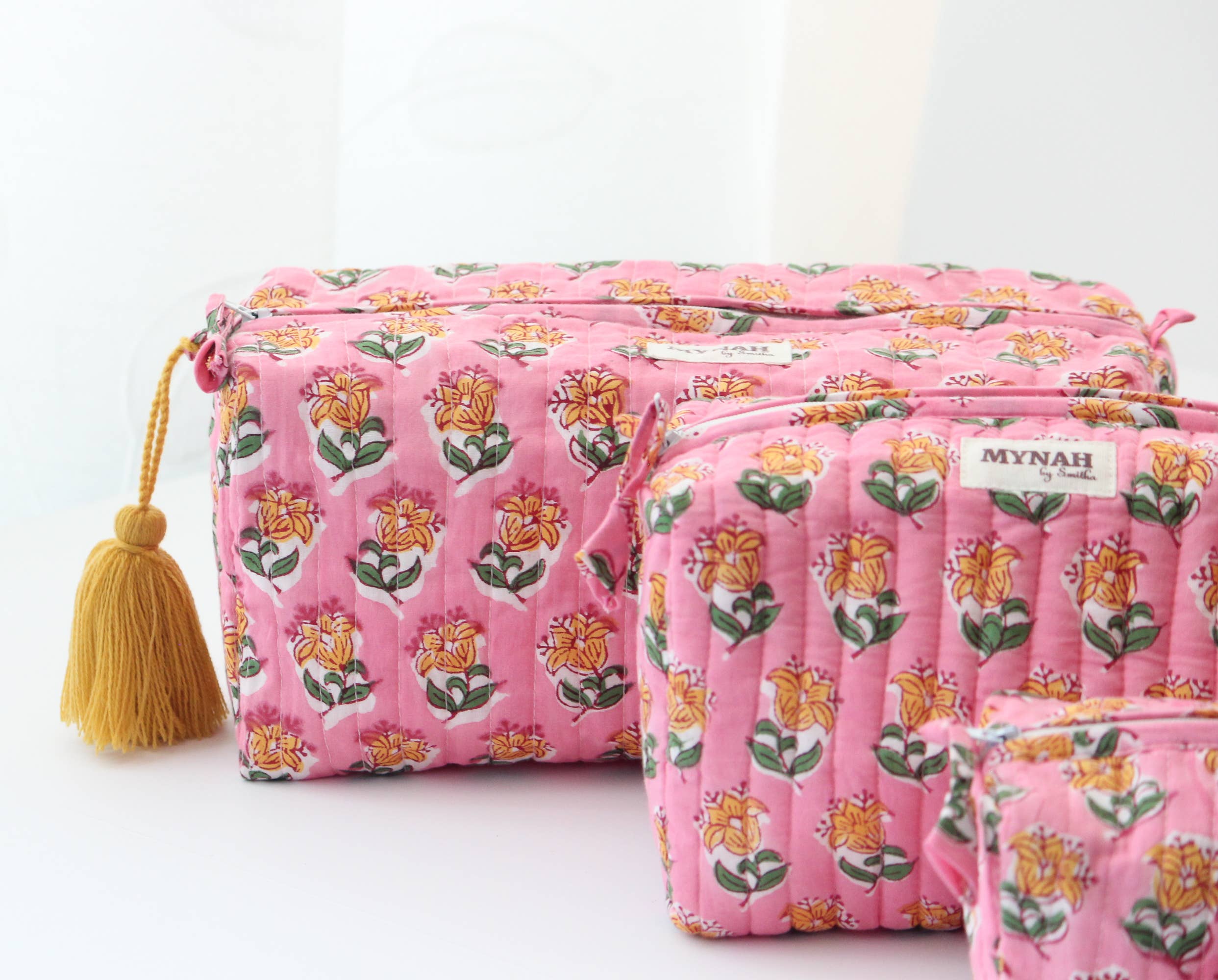 Cosmetic bag-Bubblegum motif print travel/make up/organizer/bag-Set of 3