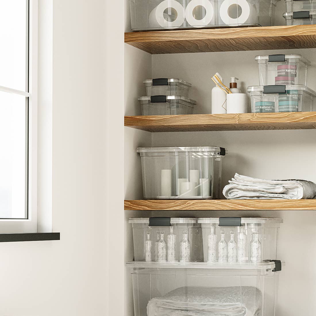 Superio Clear Closet Storage Organizing Container, 46 Liter