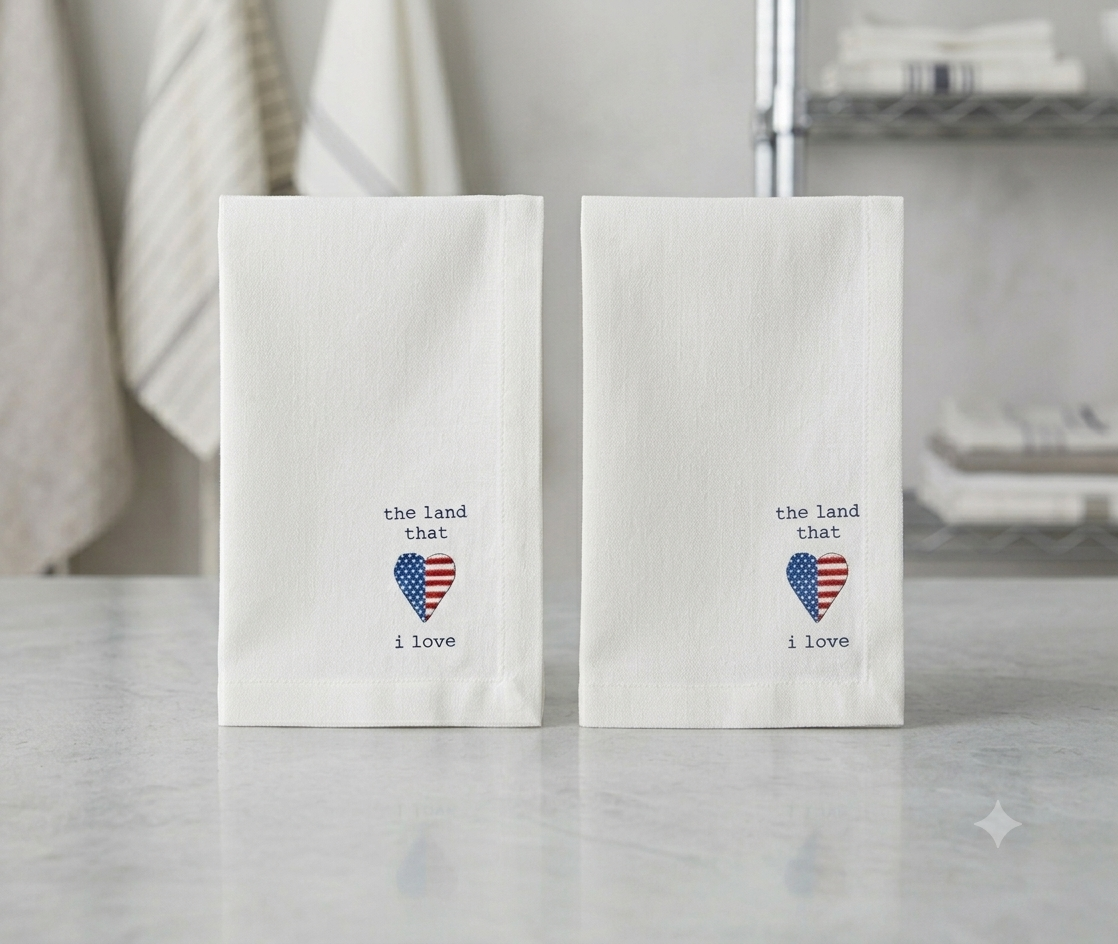 Linen Napkin-Flag Love (per item)