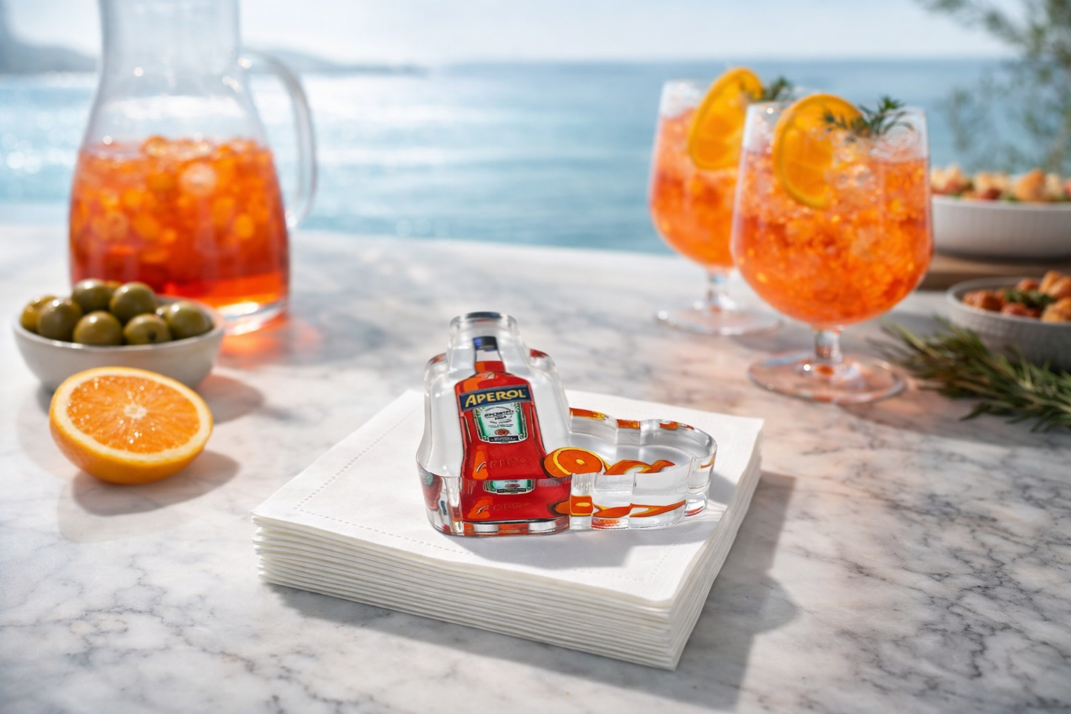 Acrylic Napkin Weight, Orange Cocktail