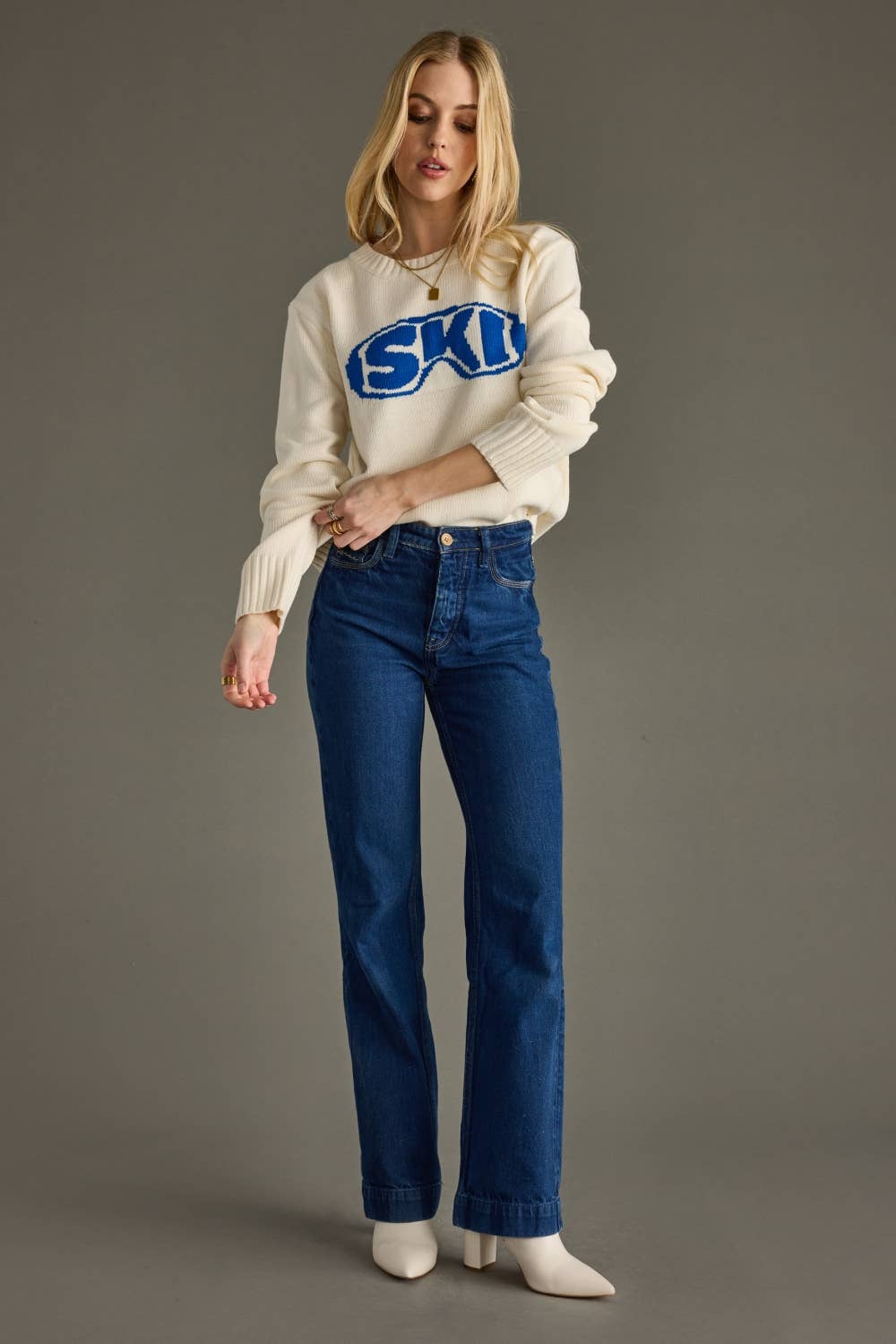 Cream Ski Goggle Sweater