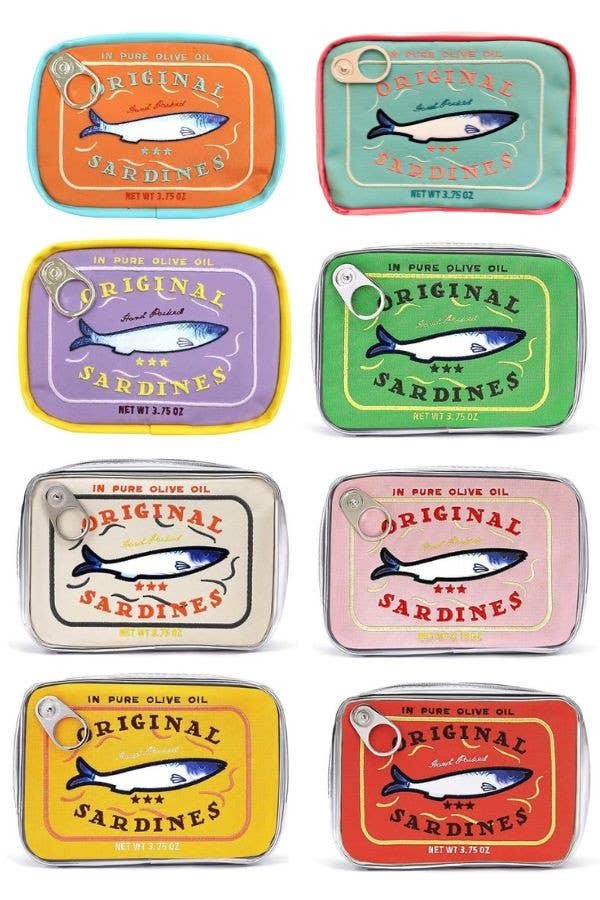 Sardine's Tin Can Gift Cosmetic Bag-Orange