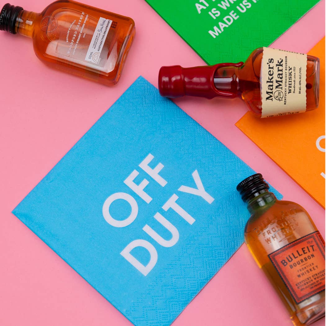Off Duty - Party Cocktail Napkins, Funny Barware