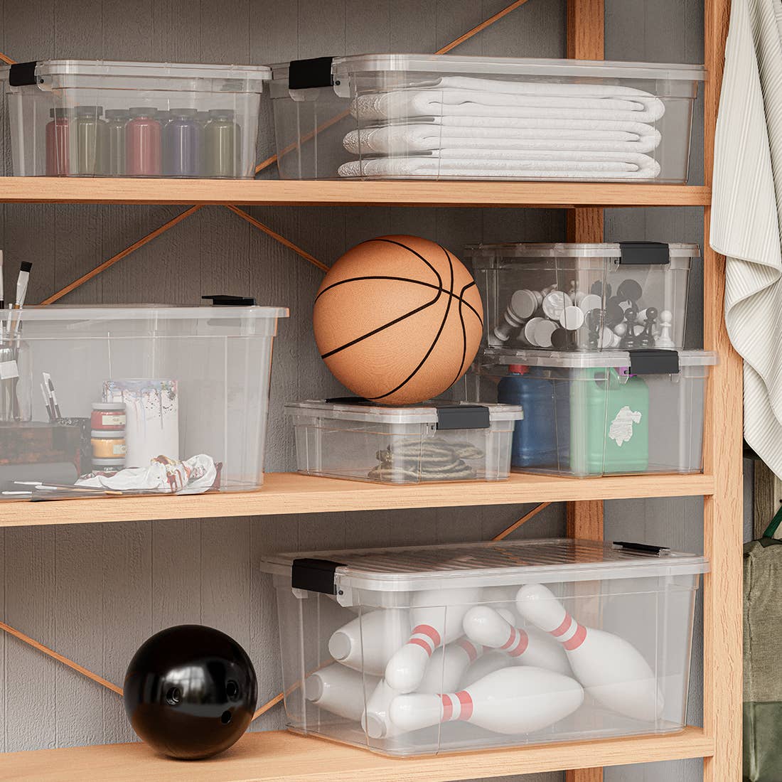 Superio Clear Closet Storage Organizing Container, 46 Liter