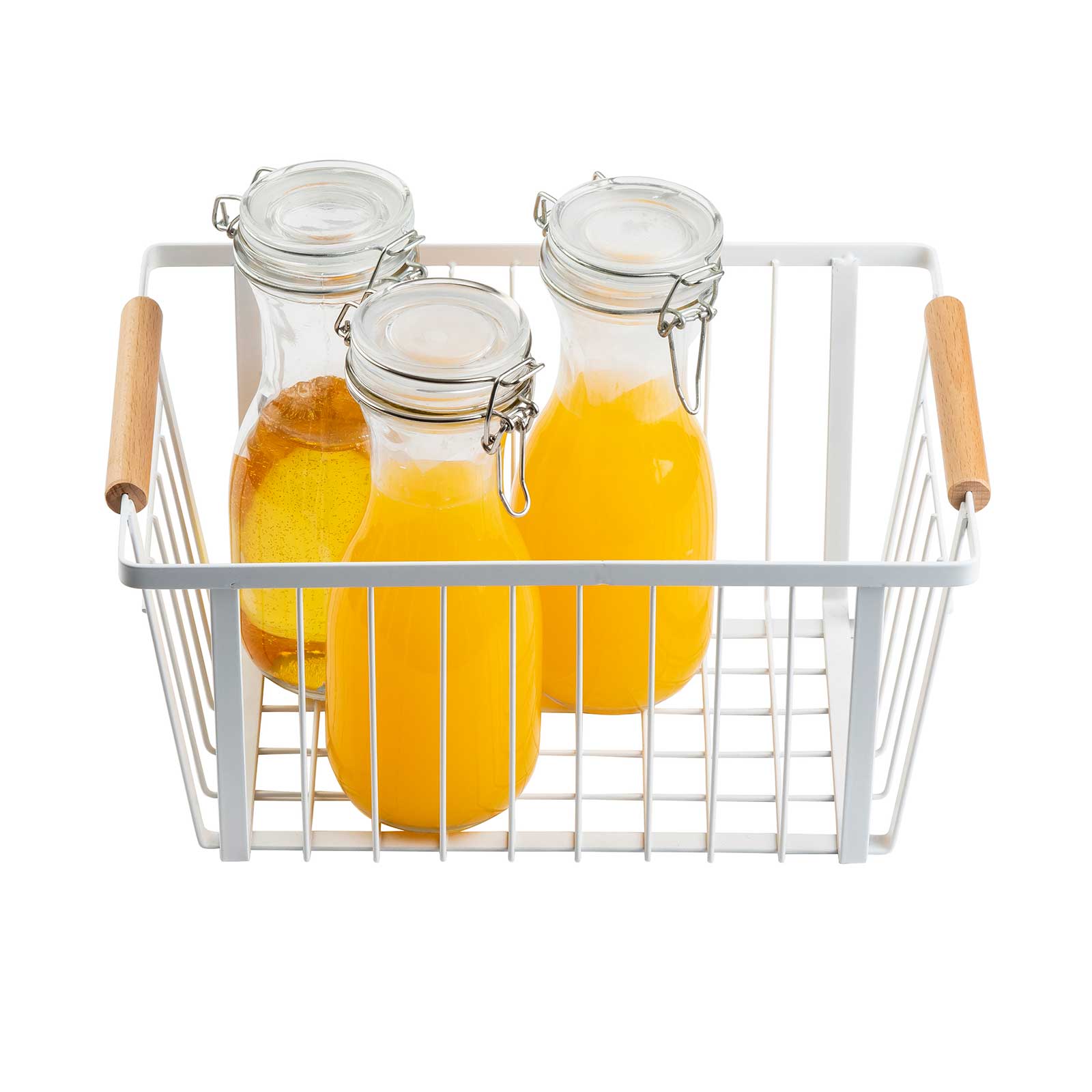 Storage Basket with Handles, White 12 x 8 x 6"