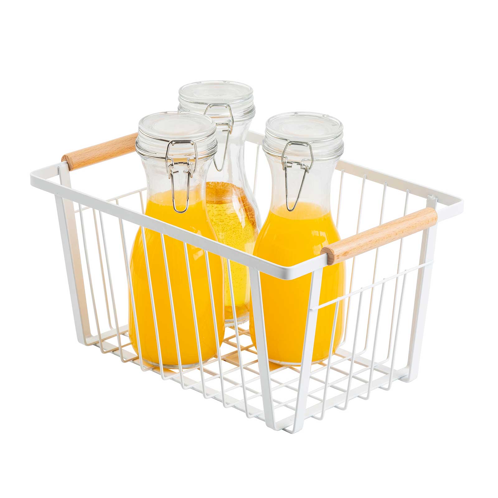 Storage Basket with Handles, White 12 x 8 x 6"