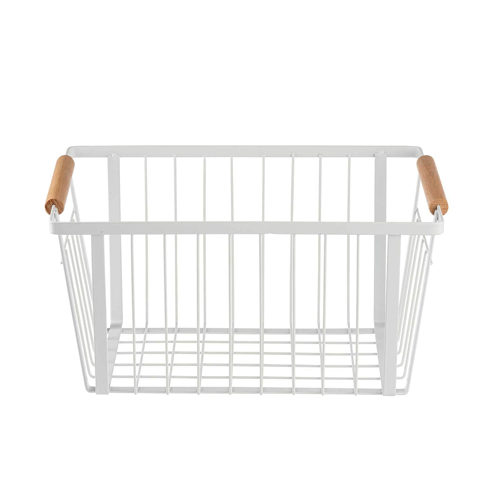 Storage Basket with Handles, White 12 x 8 x 6"