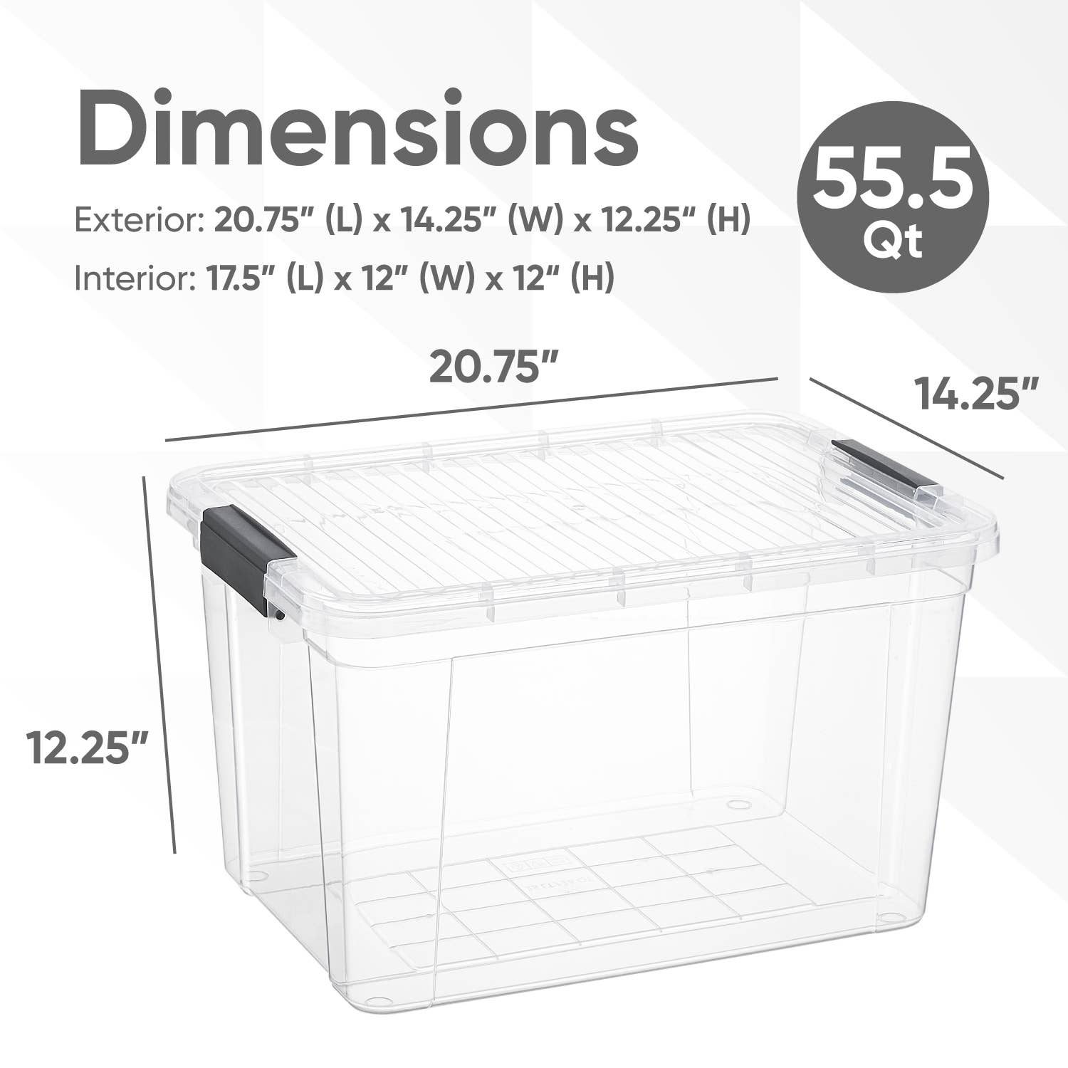 Superio Clear Closet Storage Organizing Container, 46 Liter