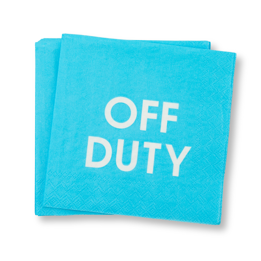 Off Duty - Party Cocktail Napkins, Funny Barware
