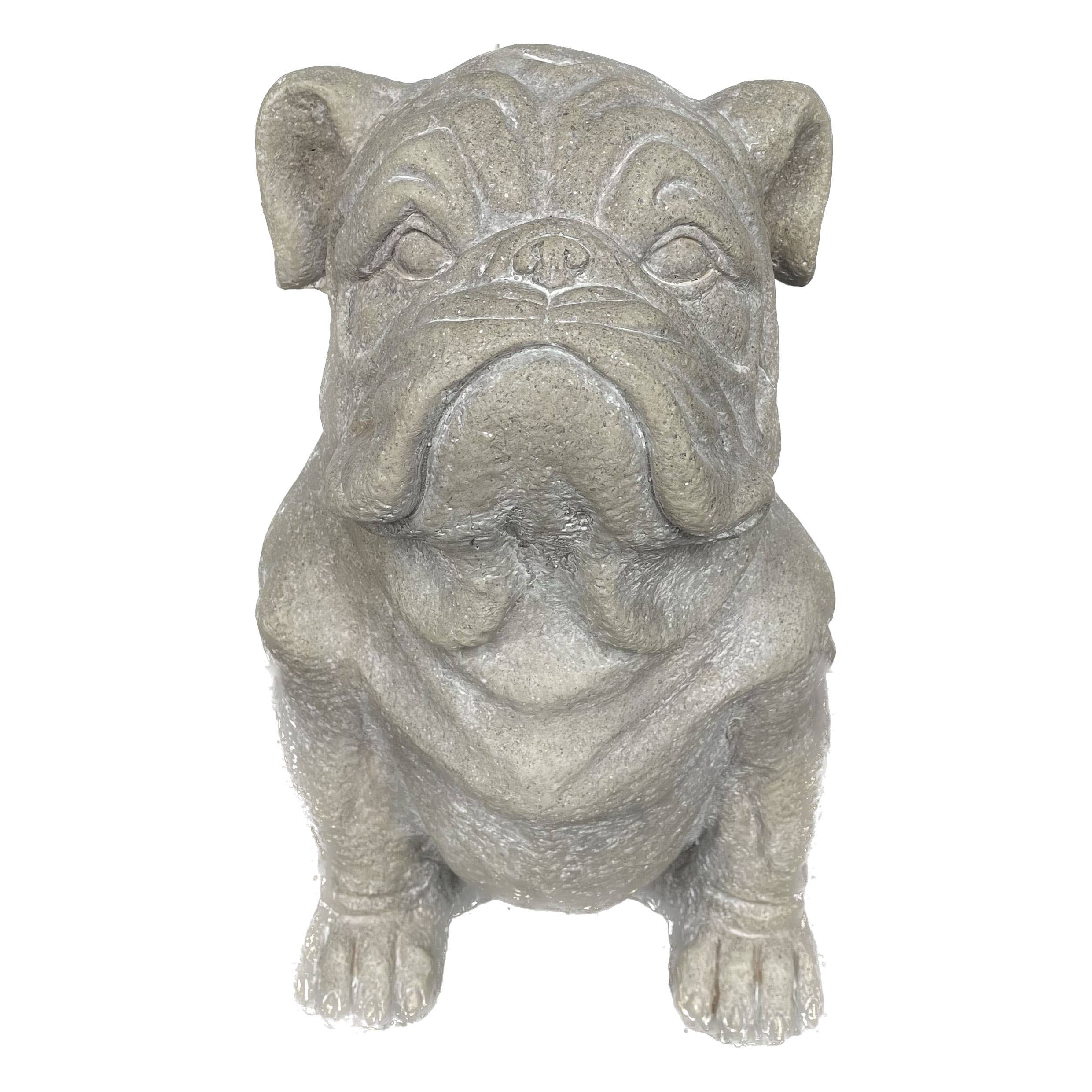 Sitting Bulldog Garden
 Resin Statue 16"