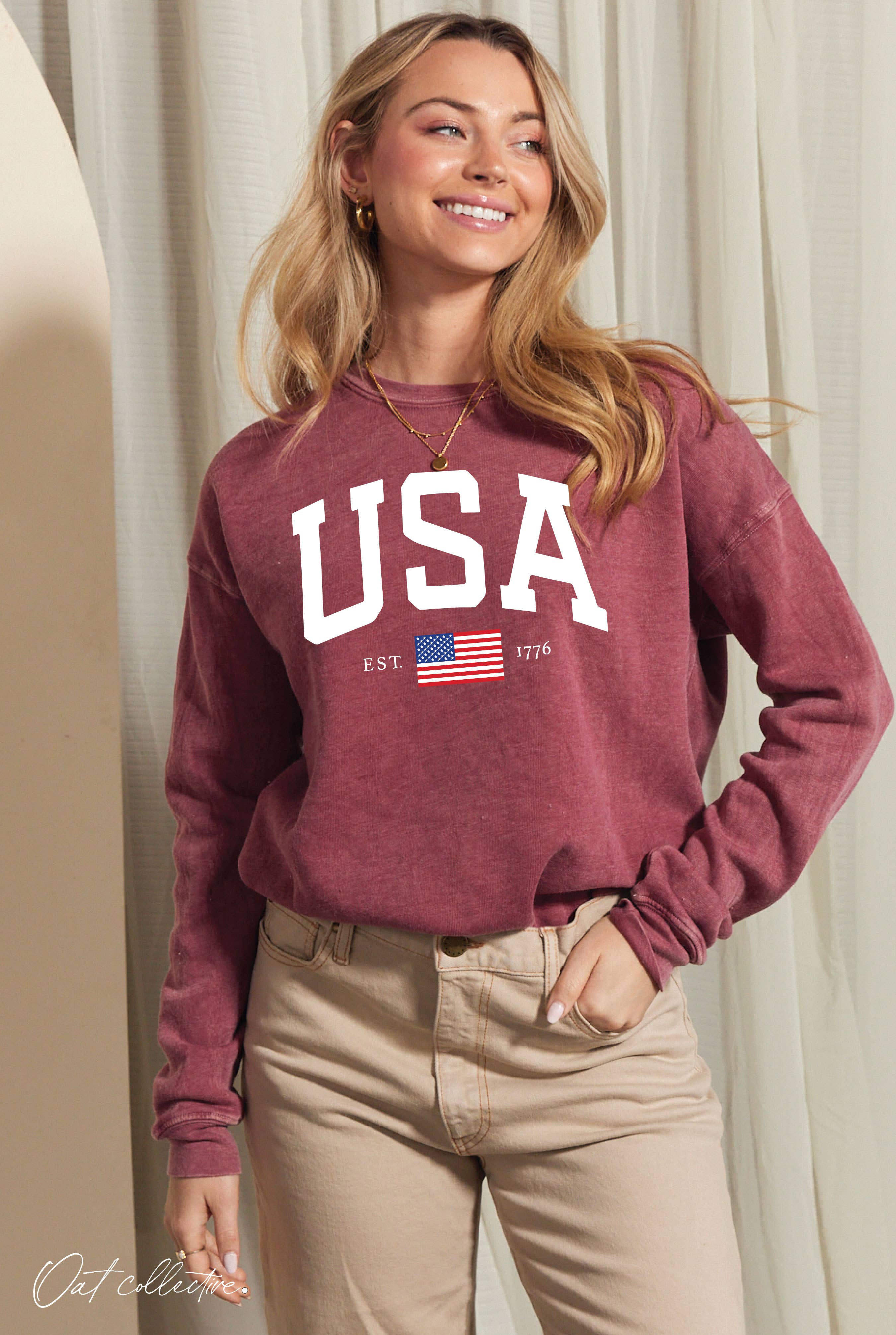 USA EST.1776 Mineral Graphic Sweatshirt