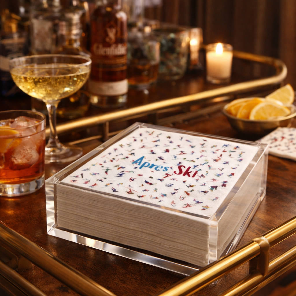 Linen-Feel Cocktail Napkins, Apres Ski