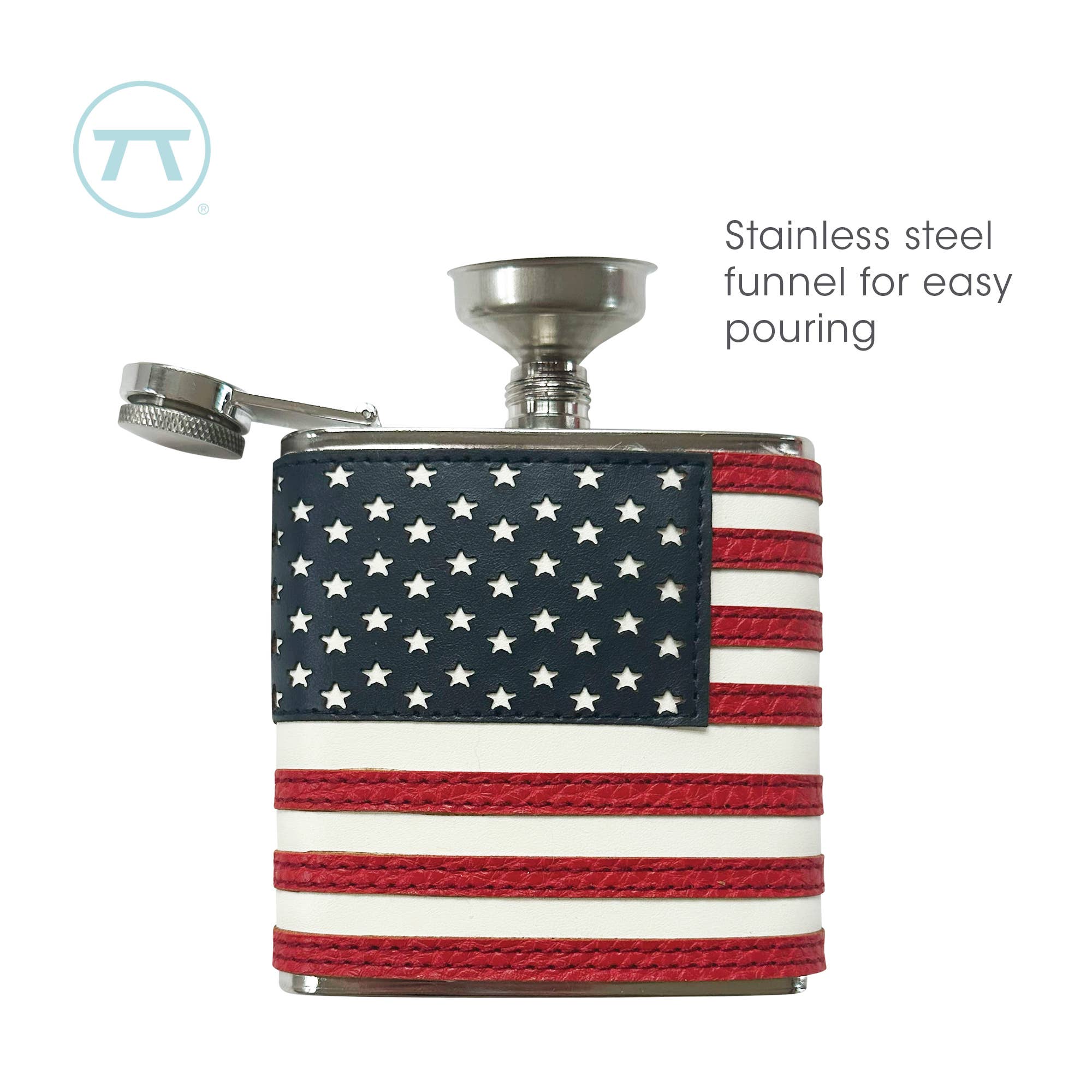 Outset American Flag Flask and Funnel Set, 6 oz