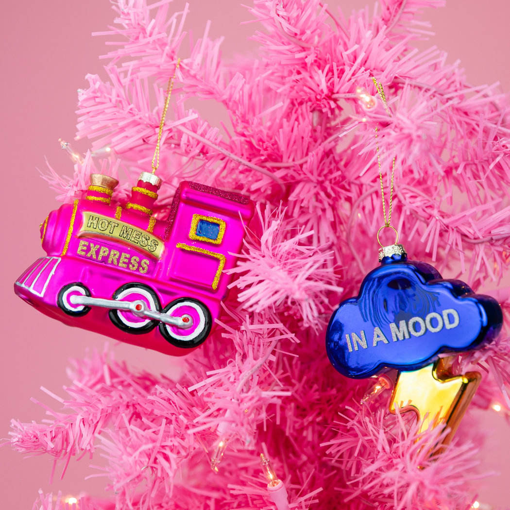 In A Mood - Lightning + Cloud Glass Ornament, Holiday Gift