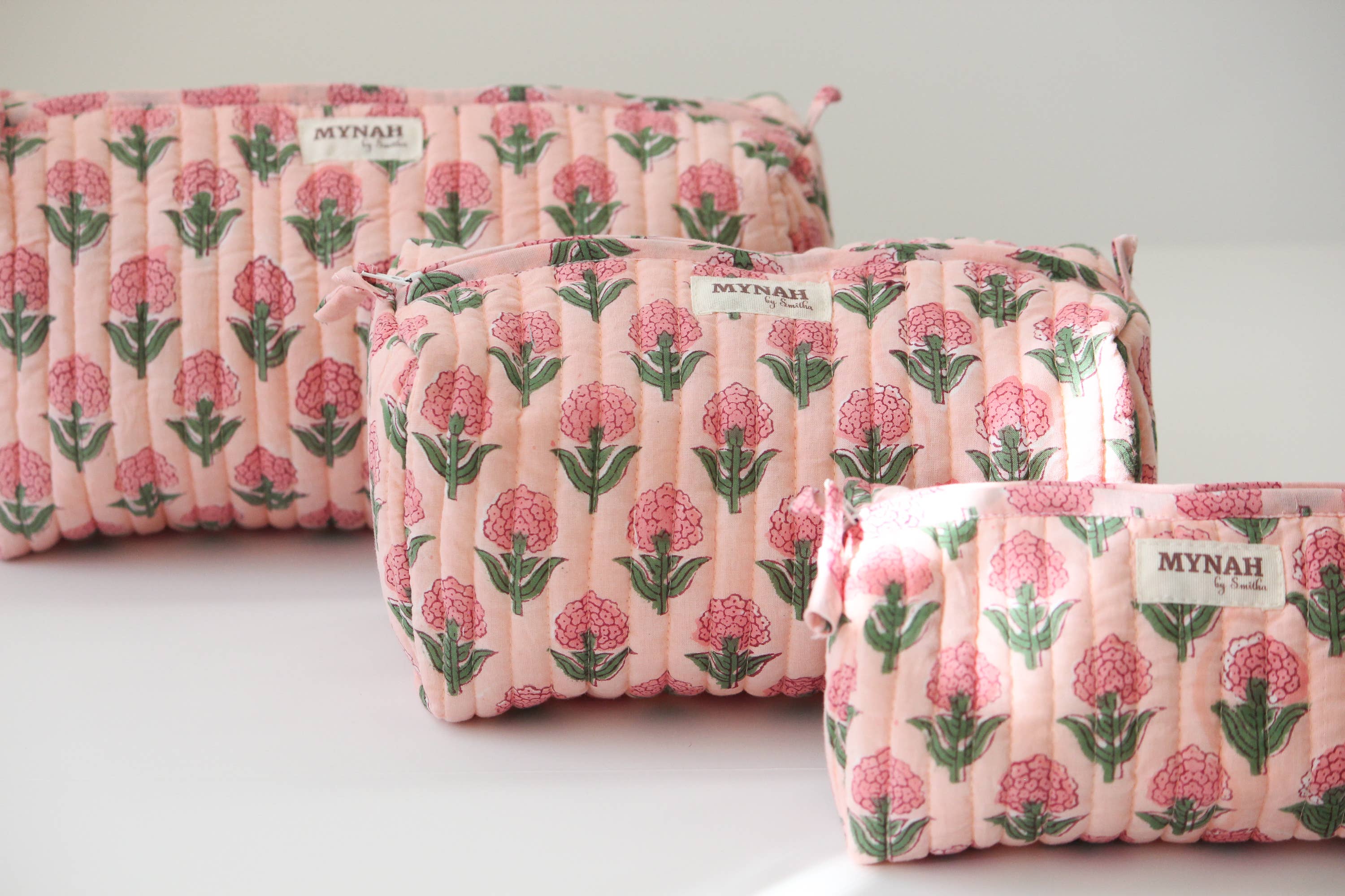 Blush marigold print travel/makeup/organizer/bag-Set of 3