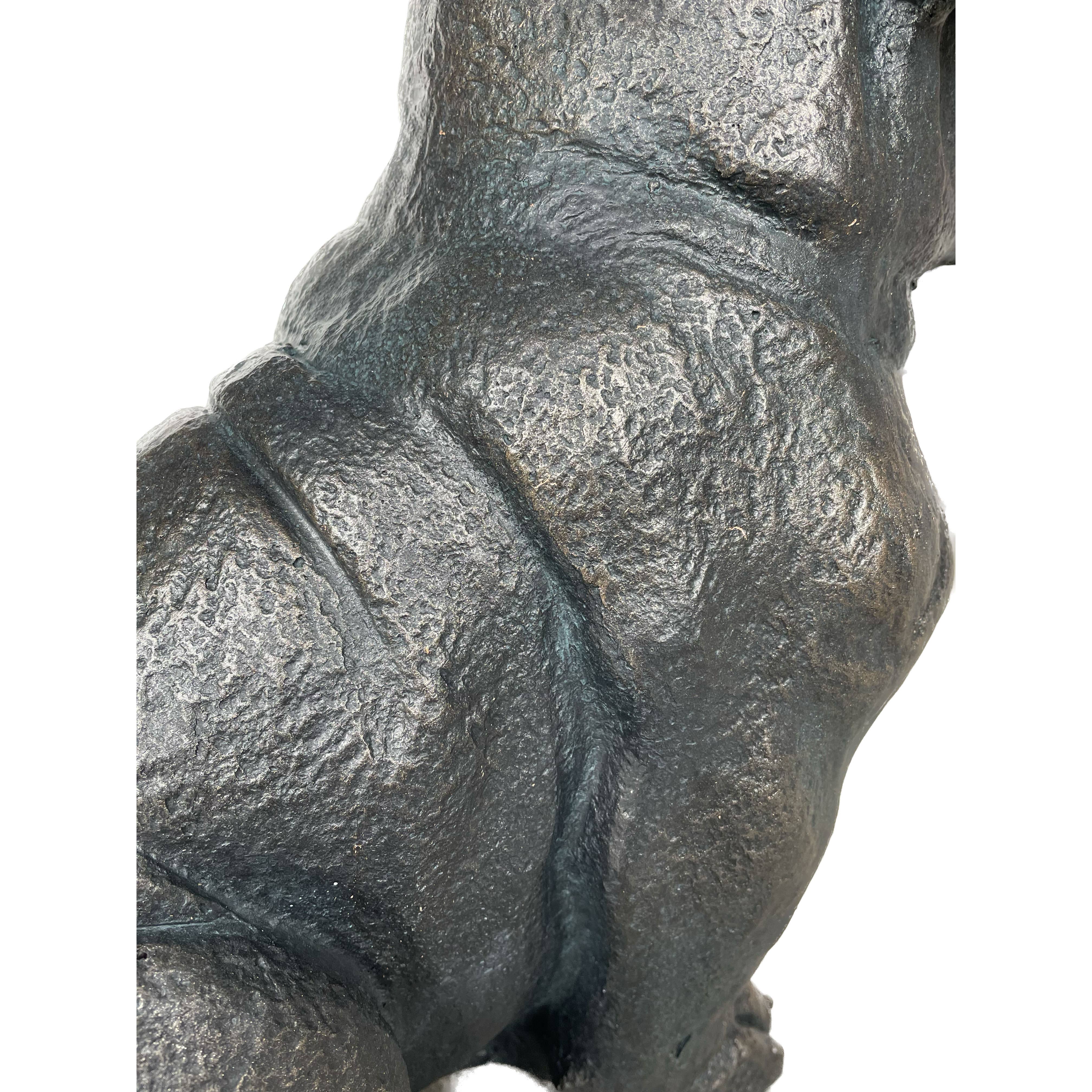 Sitting Bulldog Garden
 Resin Statue 16"