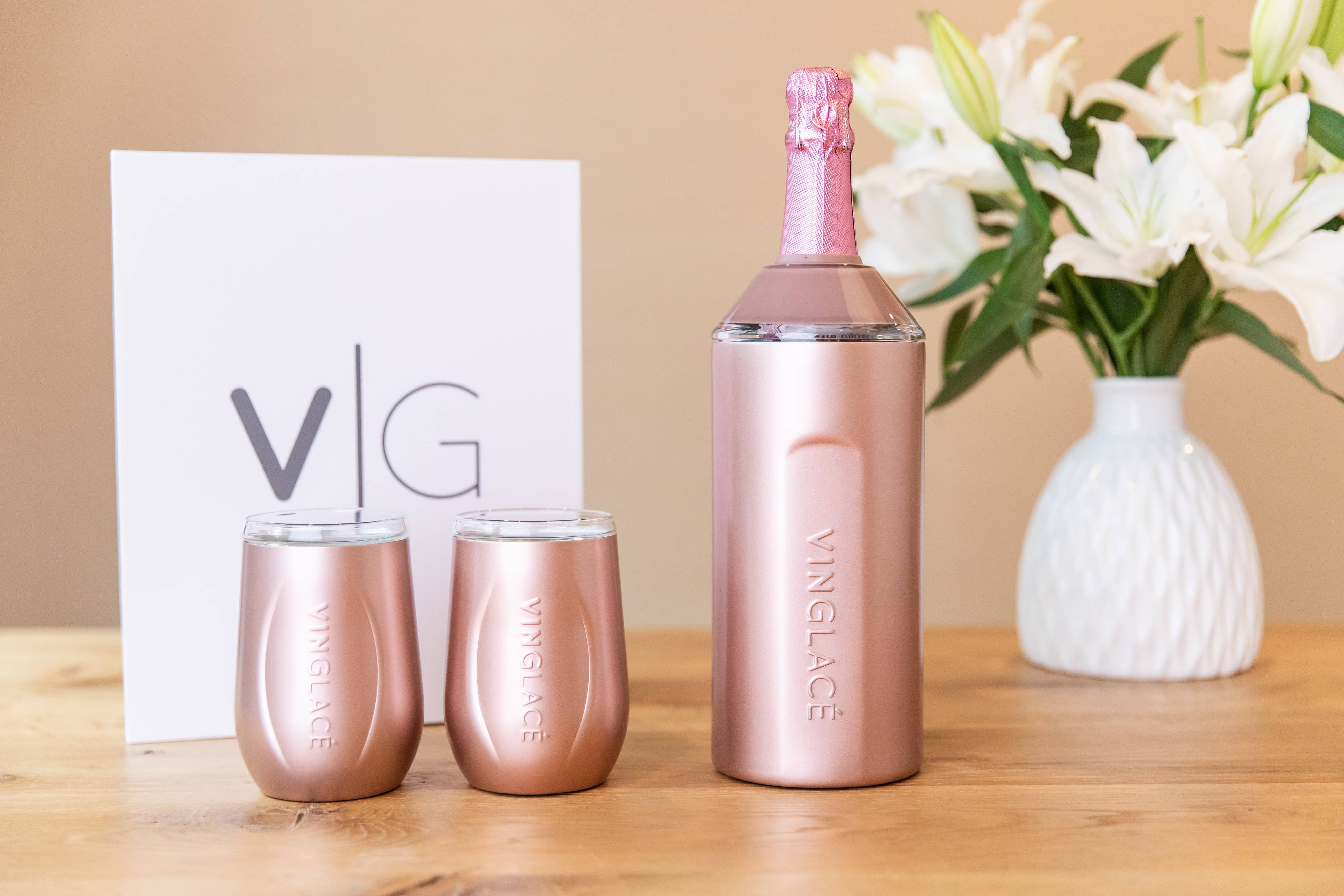 Vin Glace’ Wine Gift Sets with Glass Lined Wine Glasses