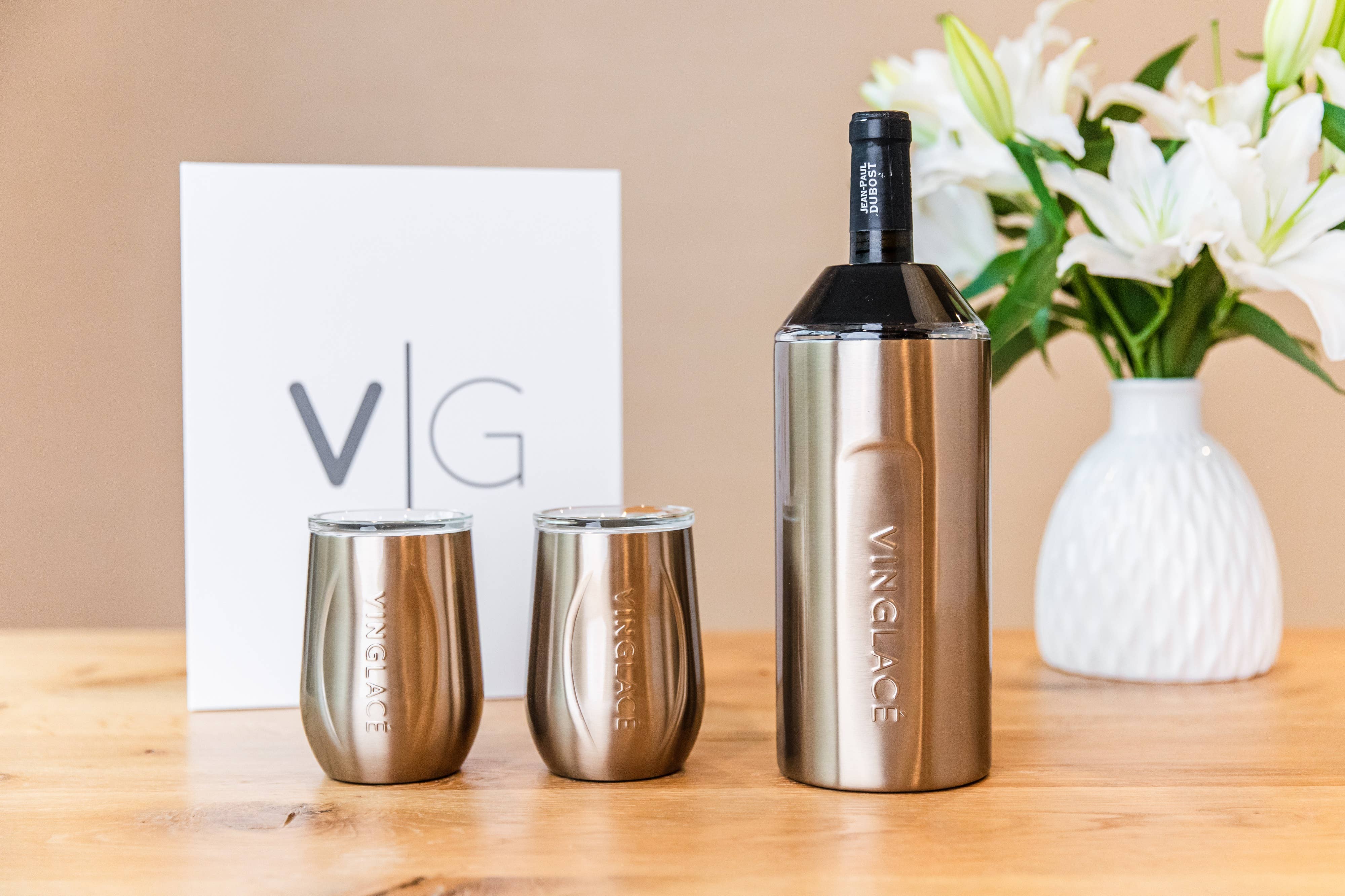 Vin Glace’ Wine Gift Sets with Glass Lined Wine Glasses