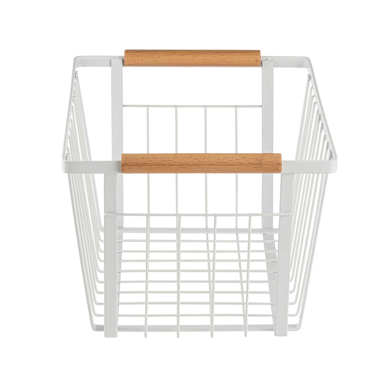 Storage Basket with Handles, White 12 x 8 x 6"