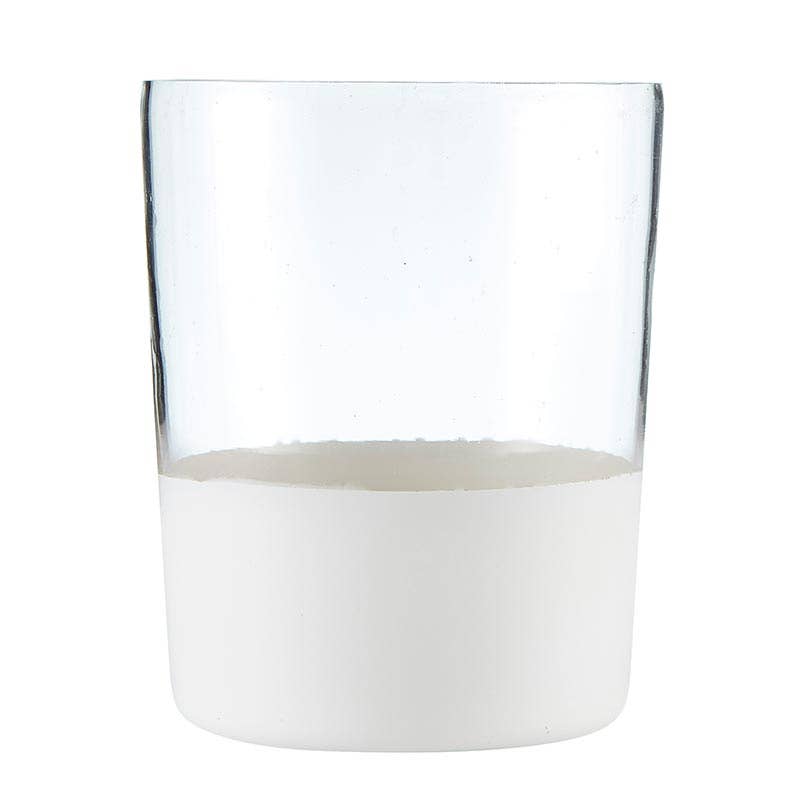 Clear Vase with Matte White Base