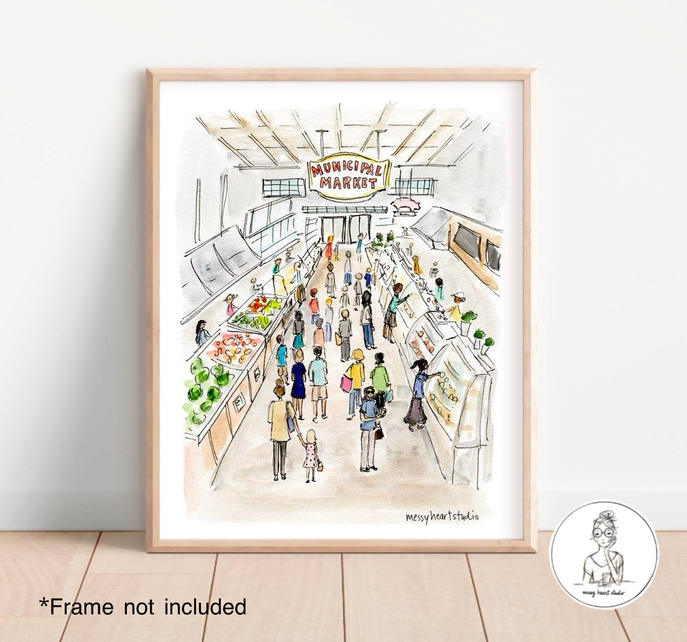 Messy Heart Studio- RFH Custom Local Landmark Watercolor Prints, Personalized Art