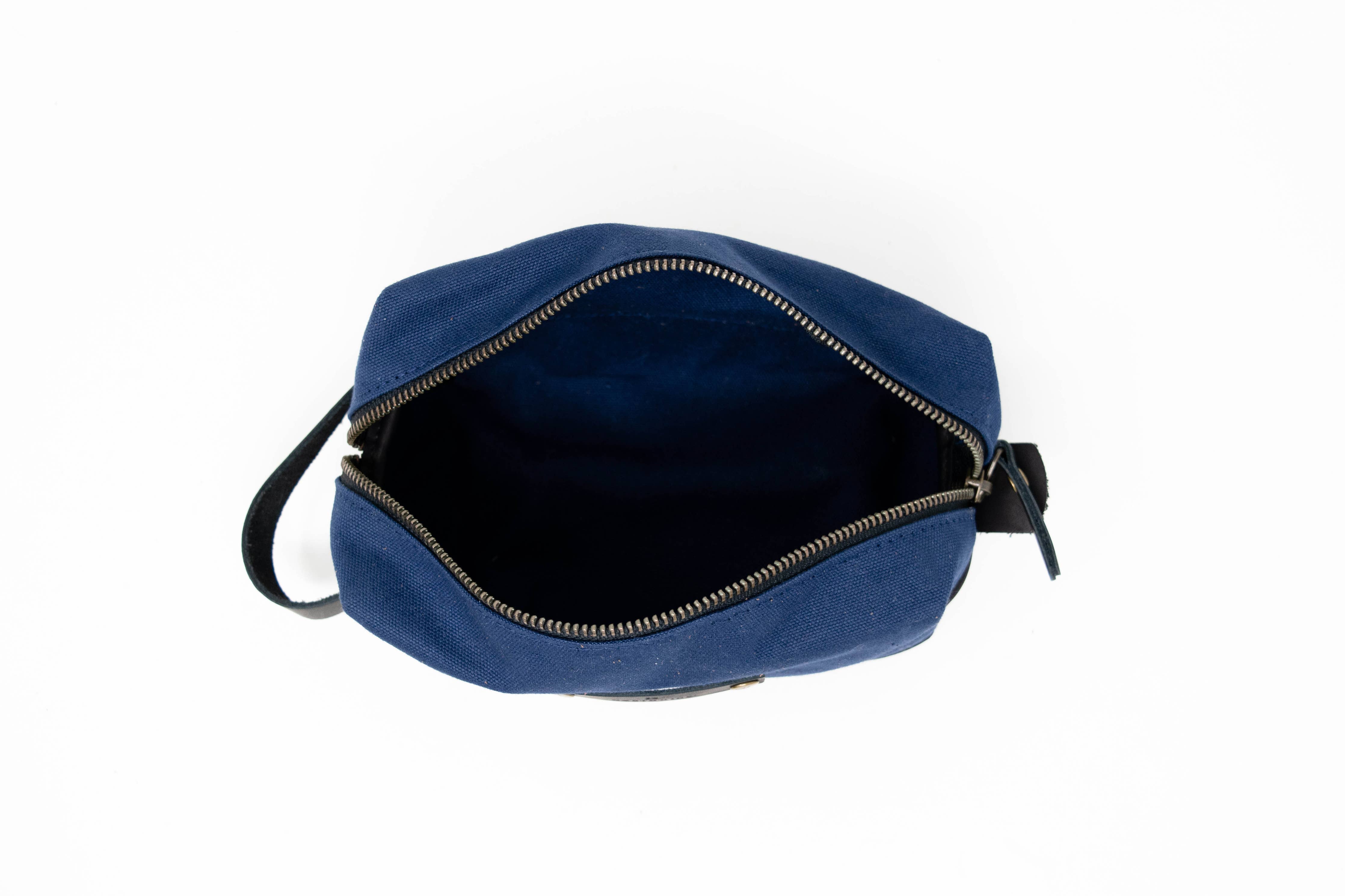 Canvas and Leather Travel Kit - Full Grain Leather - USA Made