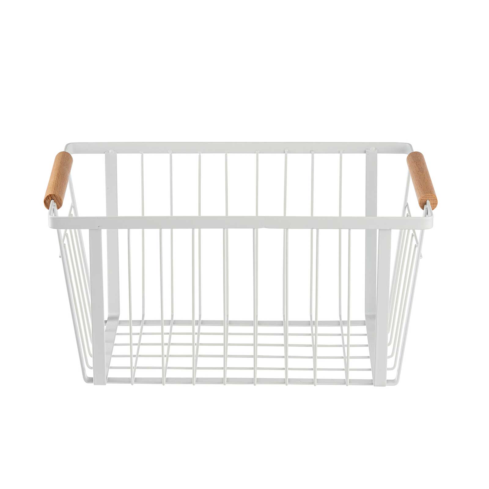 Storage Basket with Handles, White 12 x 8 x 6"