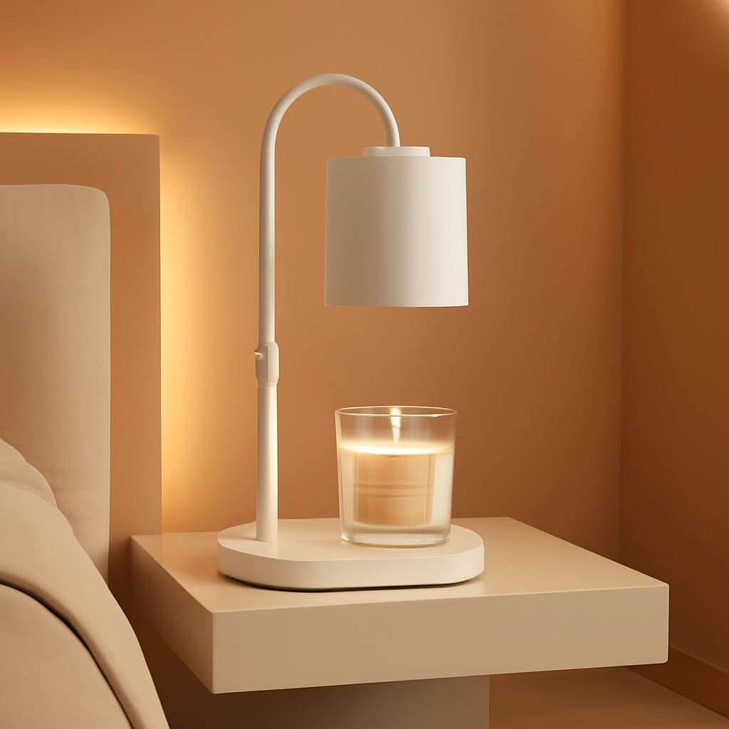 White Commercial Grade Candle Warmer Lamp With Timer