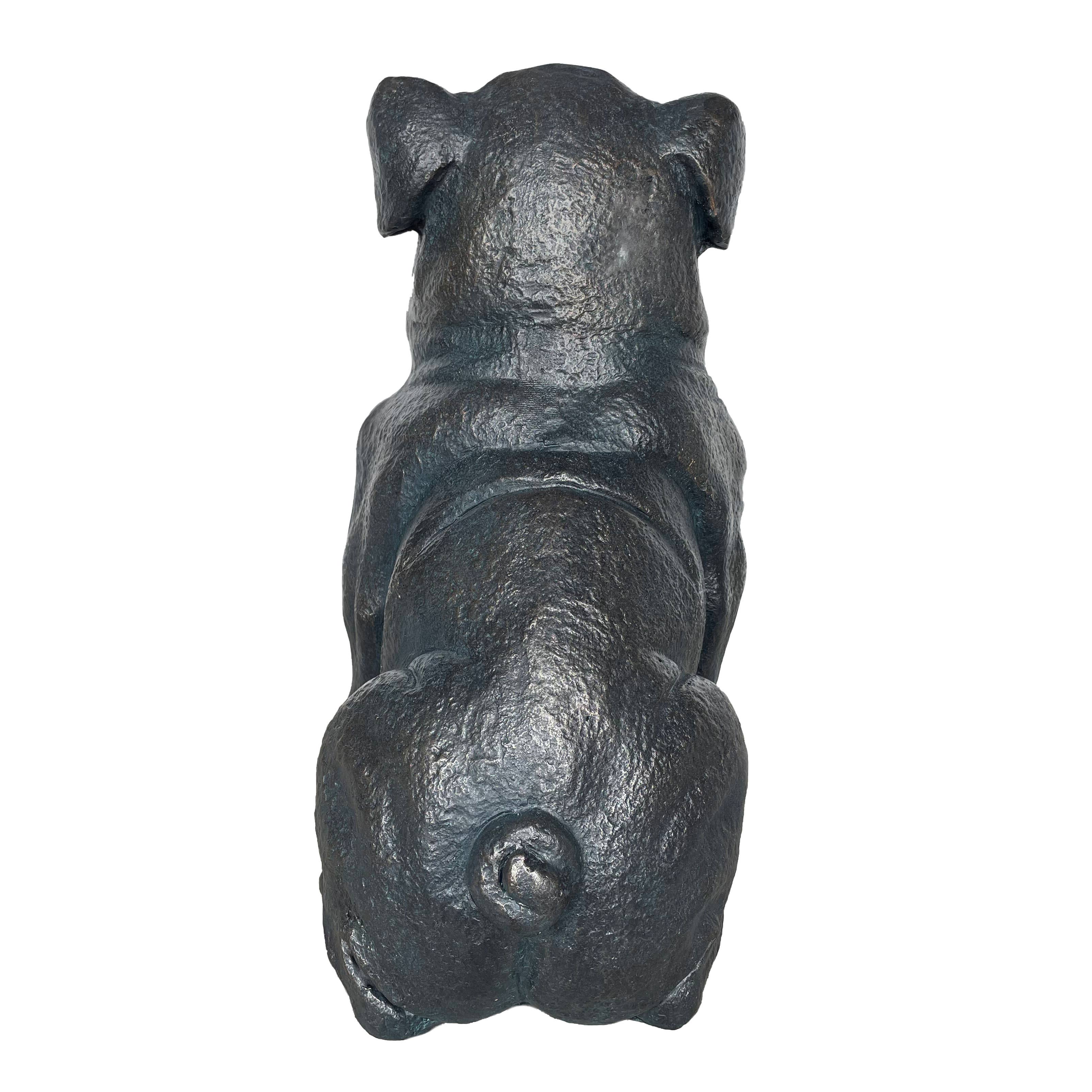 Sitting Bulldog Garden
 Resin Statue 16"