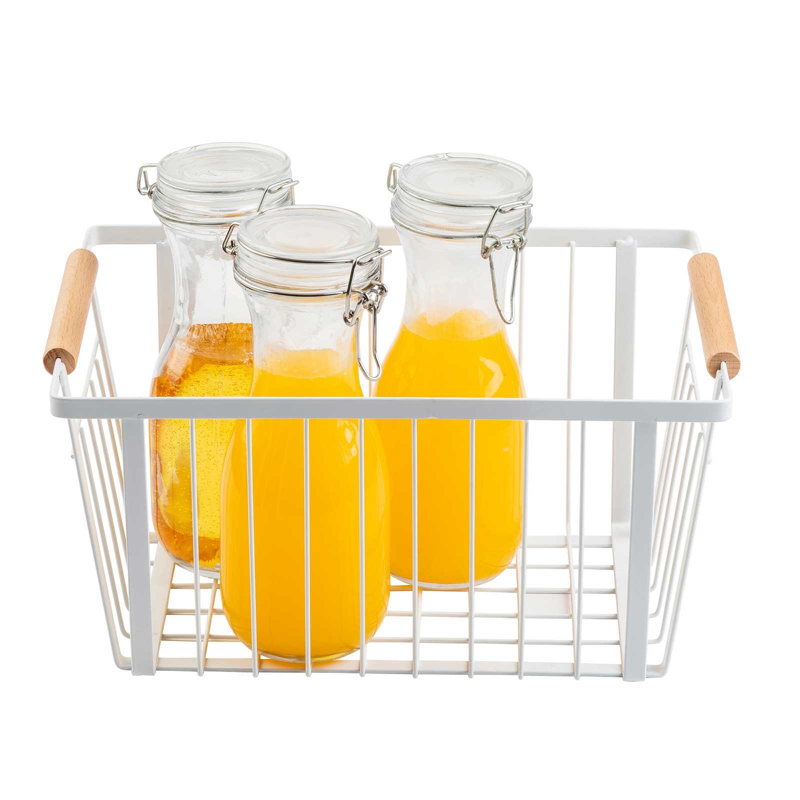 Storage Basket with Handles, White 12 x 8 x 6"