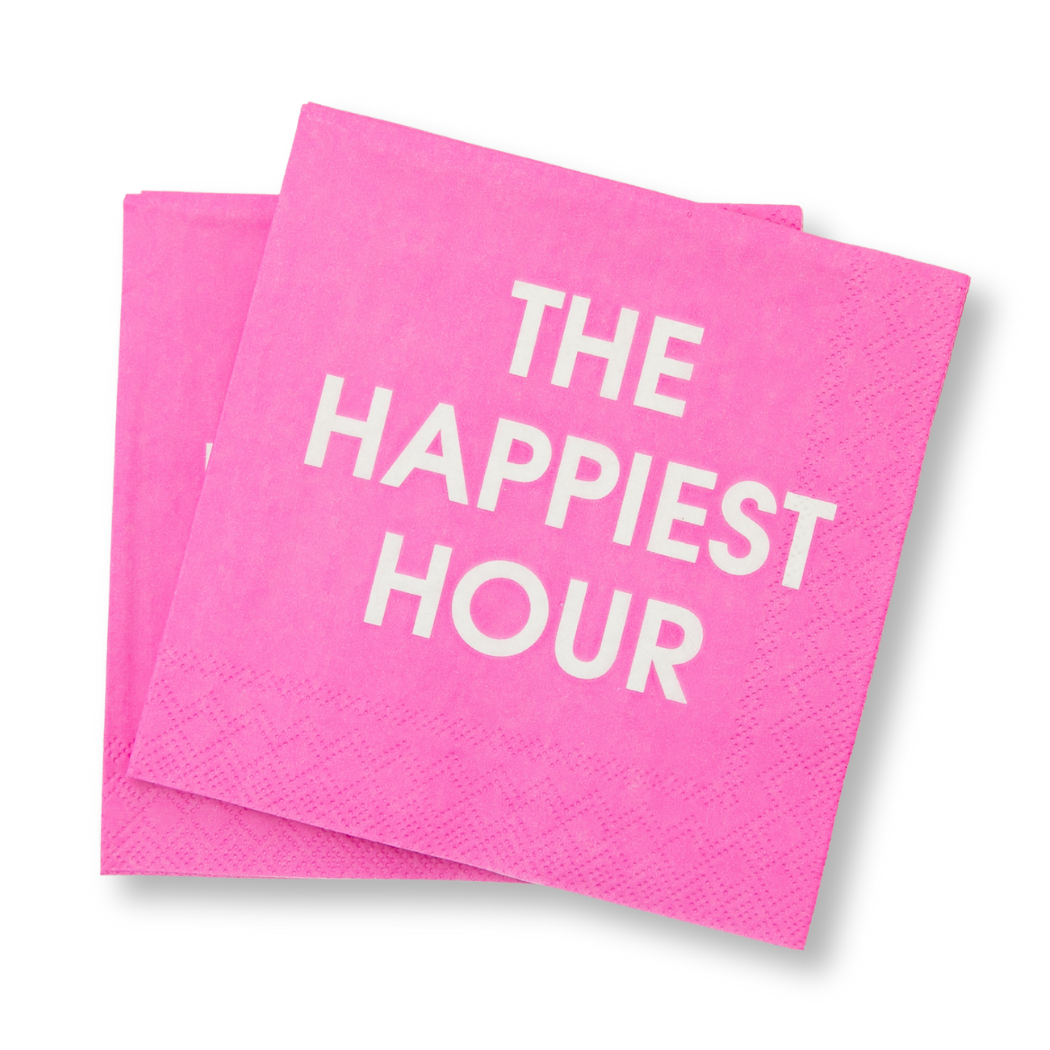 The Happiest Hour - Party Cocktail Napkins, Hostess Gift