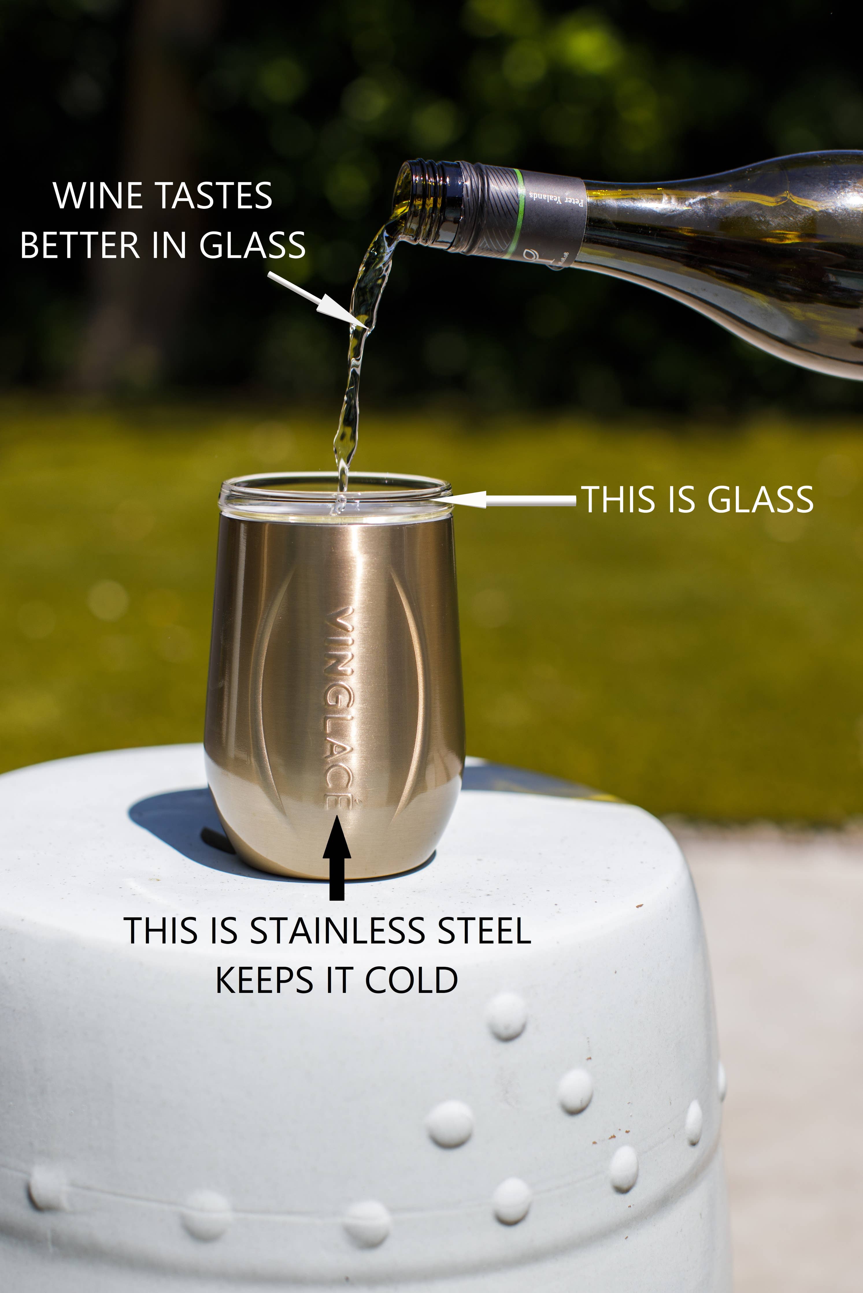 Vin Glace’ Wine Gift Sets with Glass Lined Wine Glasses